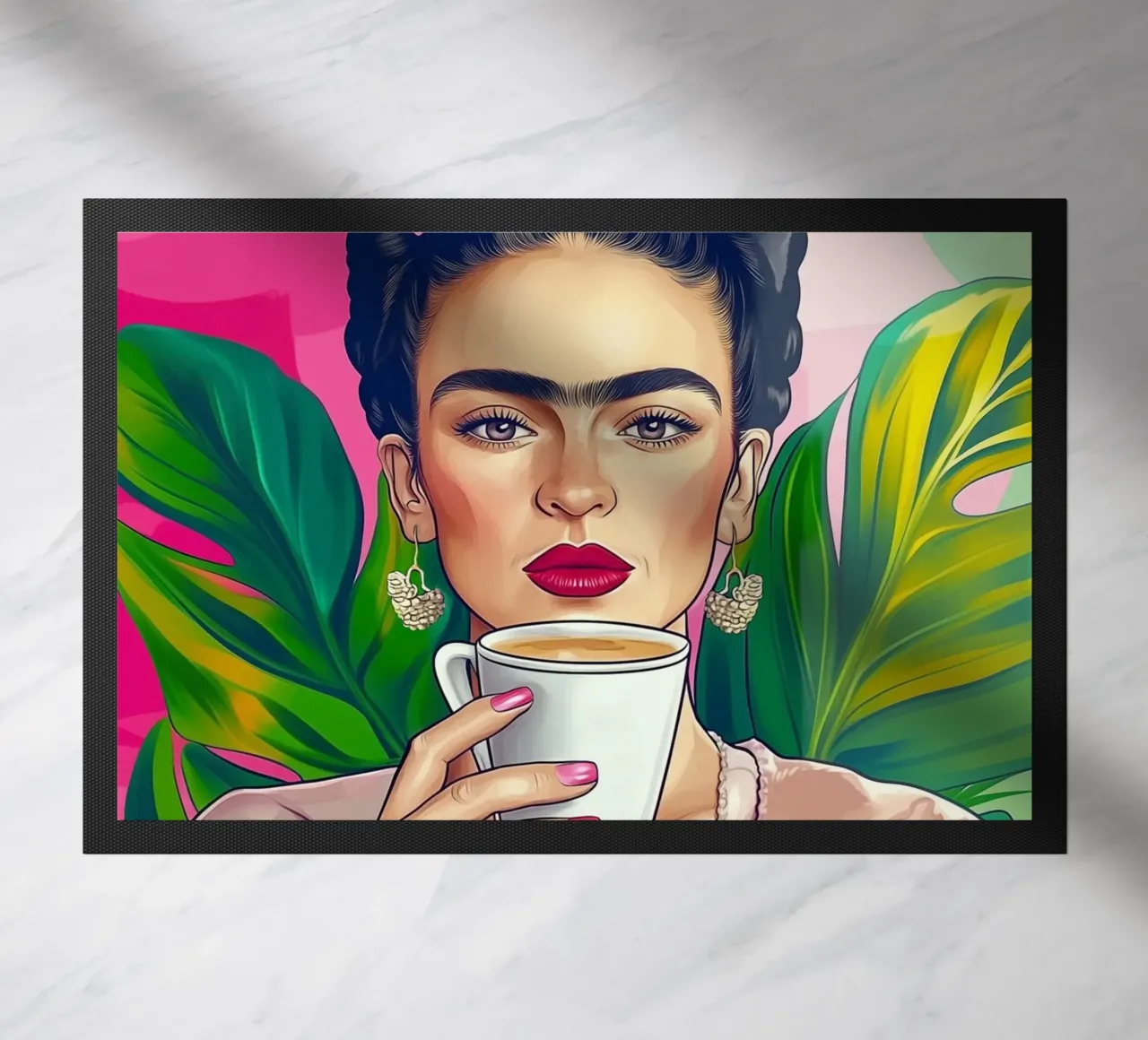 Pausa caffè con Frida zerbino da Carinaprint