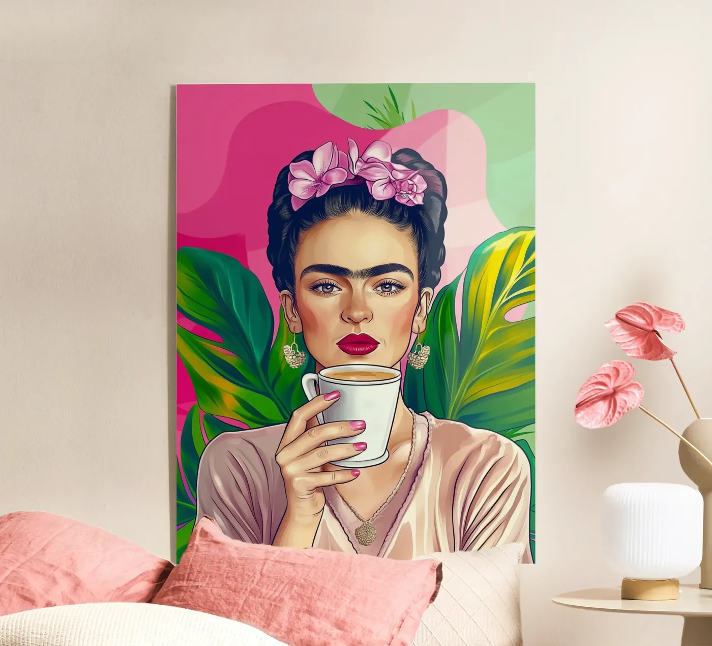 Coffee break with Frida acrylic glass by Carinaprint