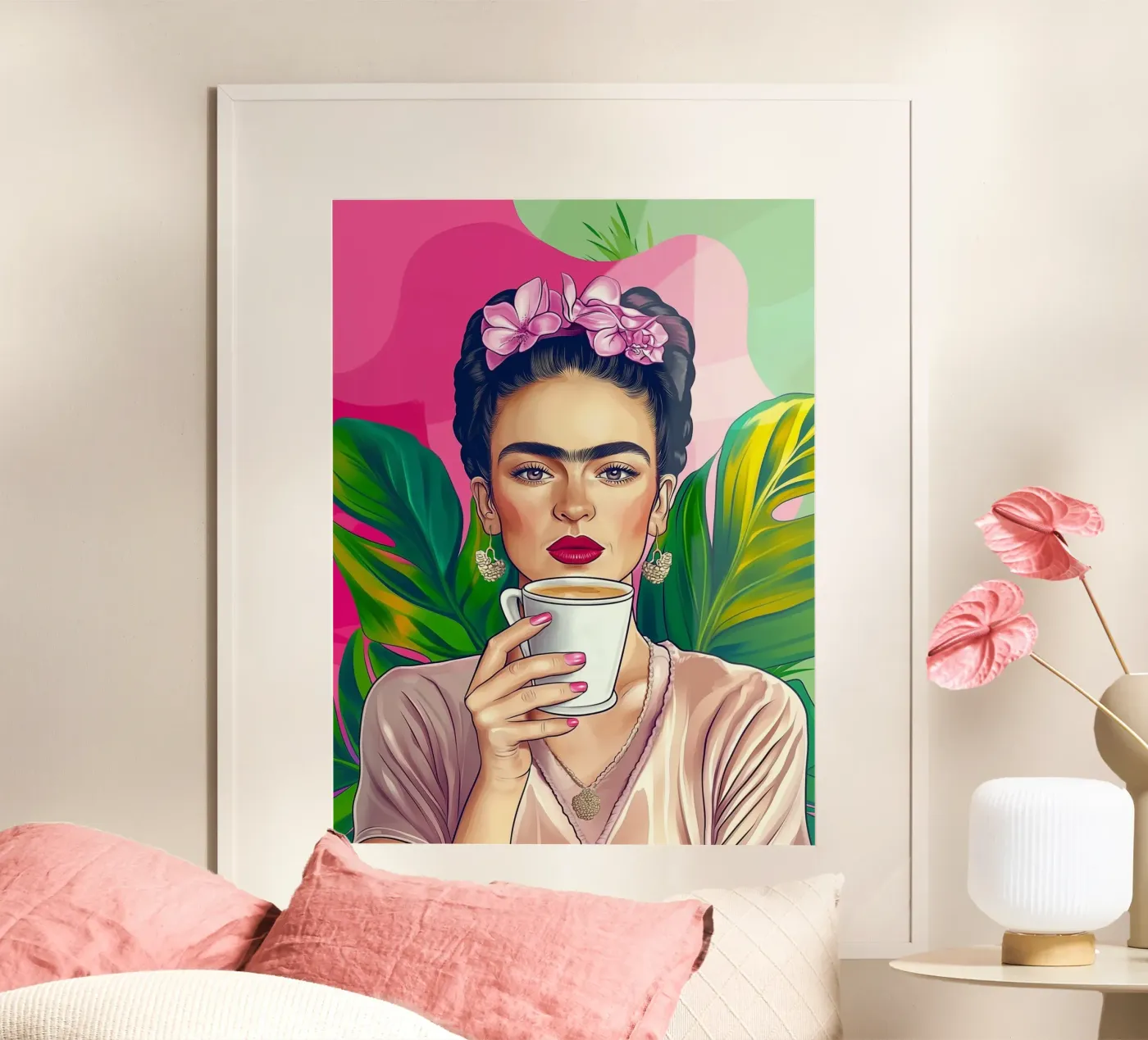 Pausa caffè con Frida poster da Carinaprint