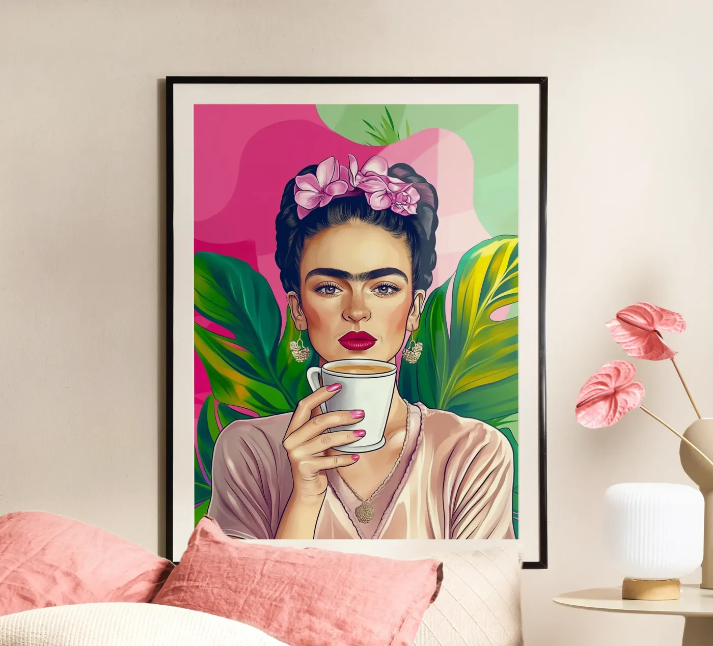 Pausa caffè con Frida poster da Carinaprint