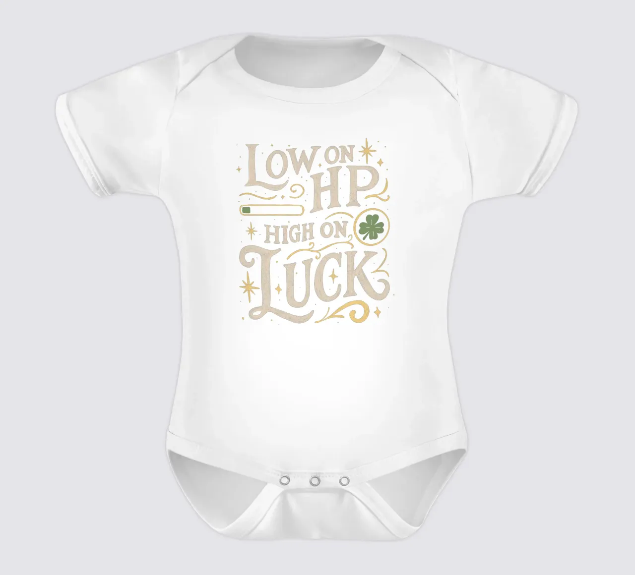 Pochi HP e molta fortuna body neonato maniche corte da Loobs