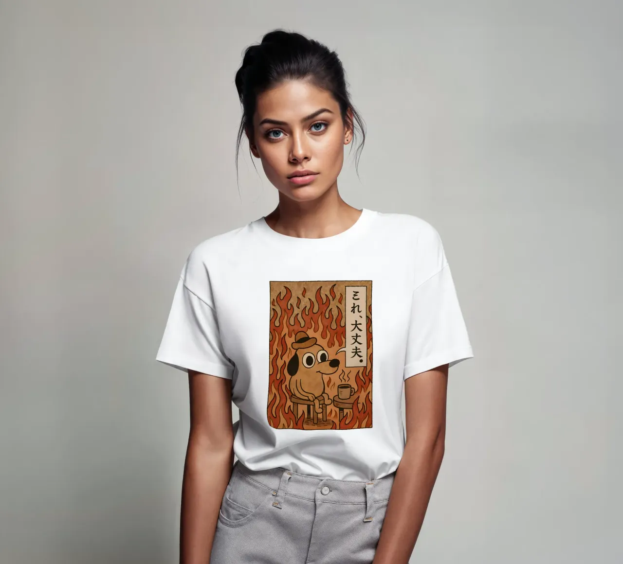 This Is Fine Dog Meme t-shirt da Lootprint