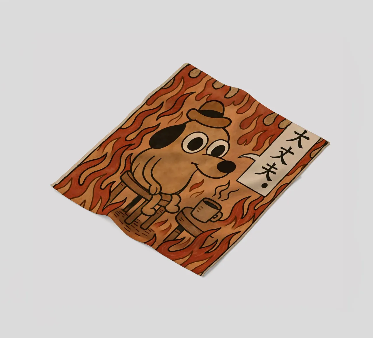 This Is Fine Dog Meme coperta in pile da Lootprint