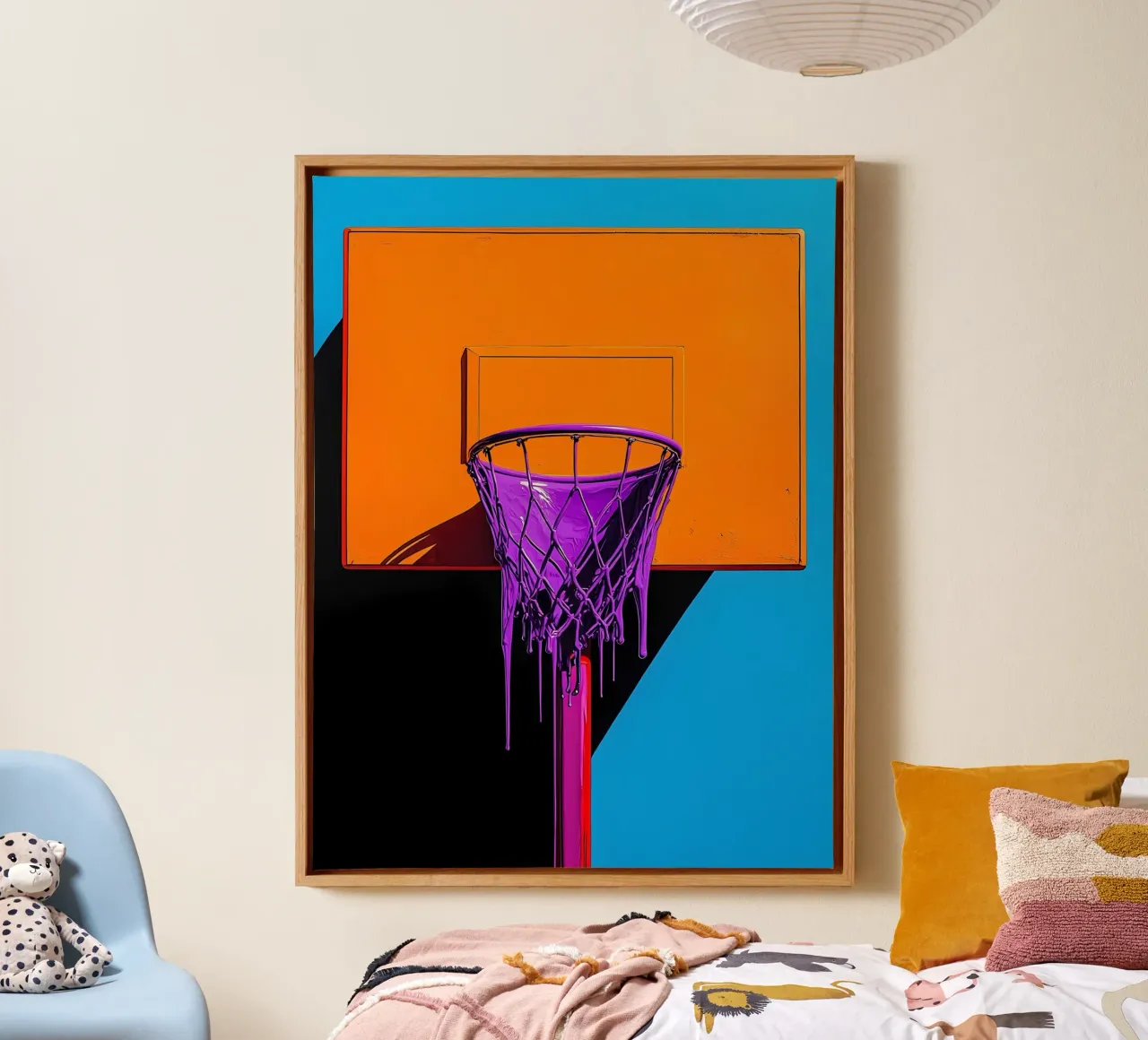 Canestro - Pop Art tela con Cornice a cassetta da ColorCrash Gallery
