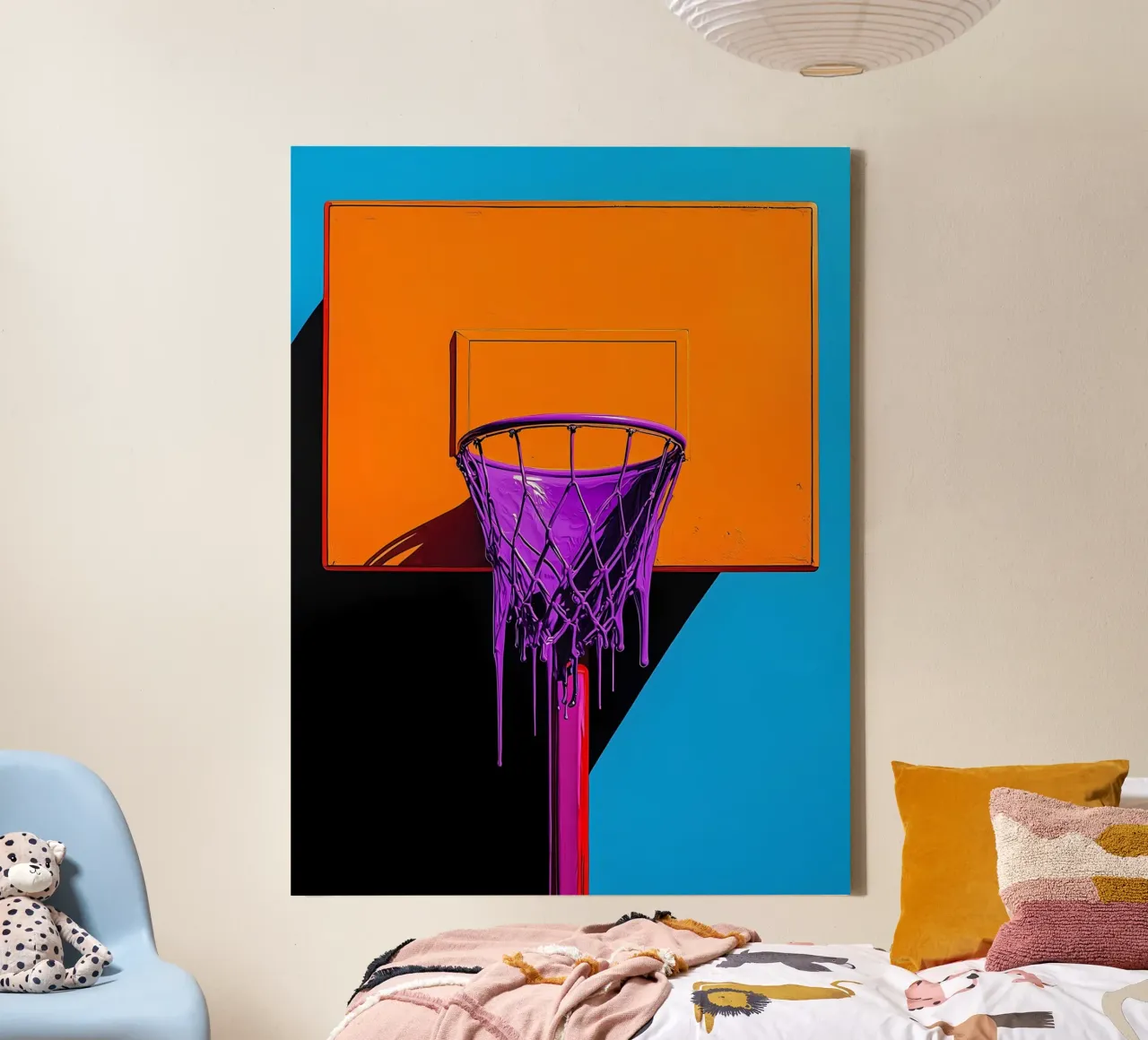 Canestro - Pop Art tela con Cornice a cassetta da ColorCrash Gallery