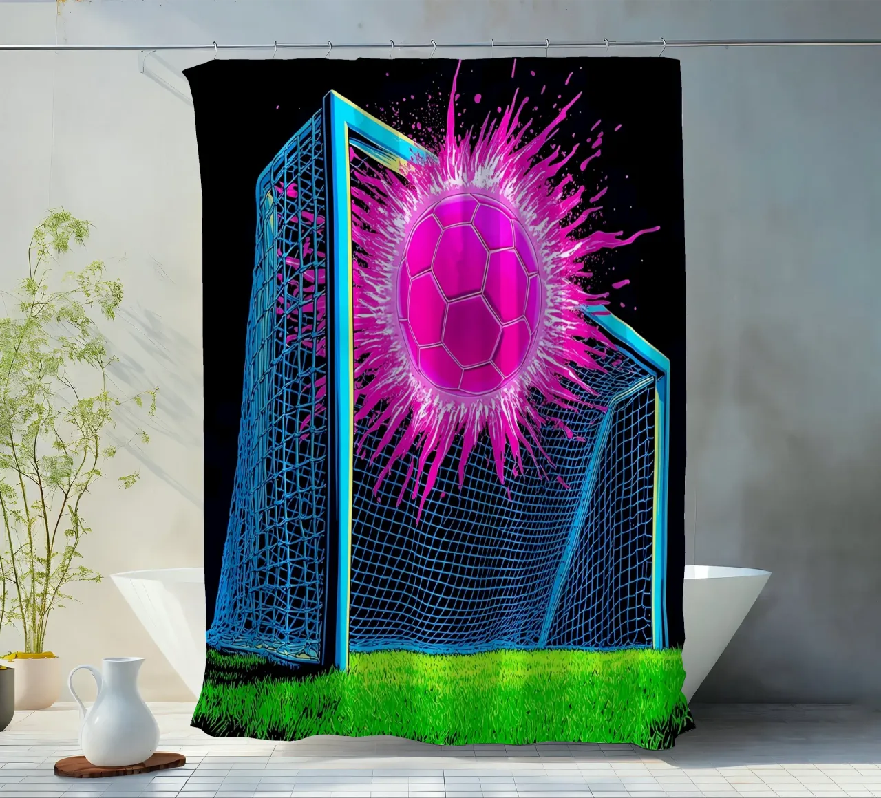 Porta di calcio - Pop Art tenda da doccia da ColorCrash Gallery