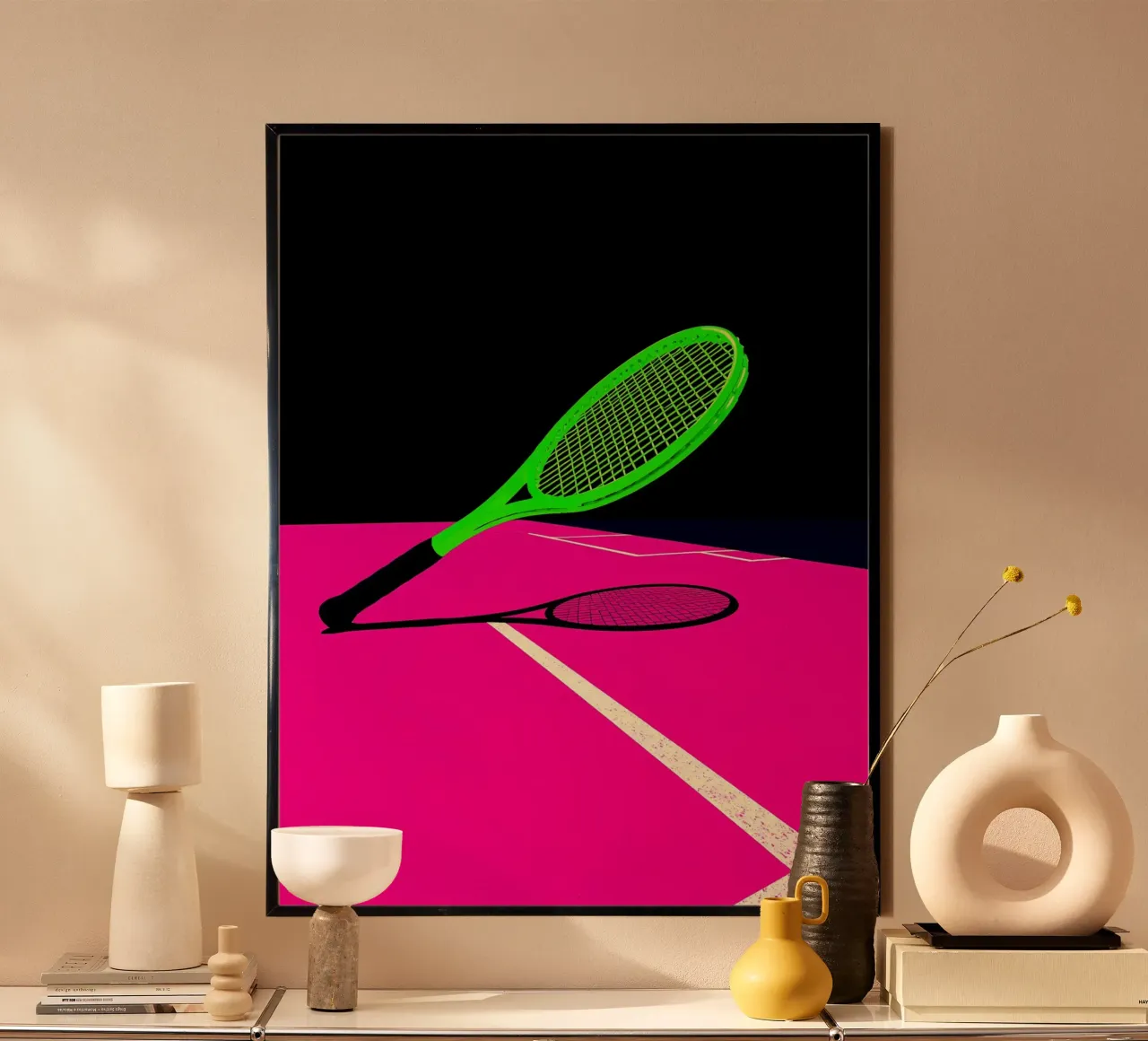 Tennisschläger - Pop Art Poster von ColorCrash Gallery