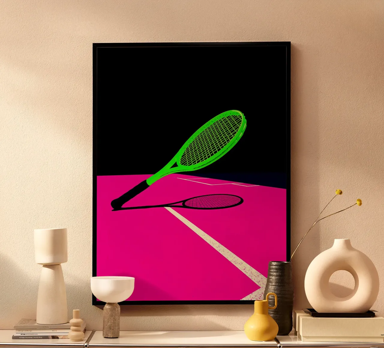 Tennisschläger - Pop Art Poster von ColorCrash Gallery