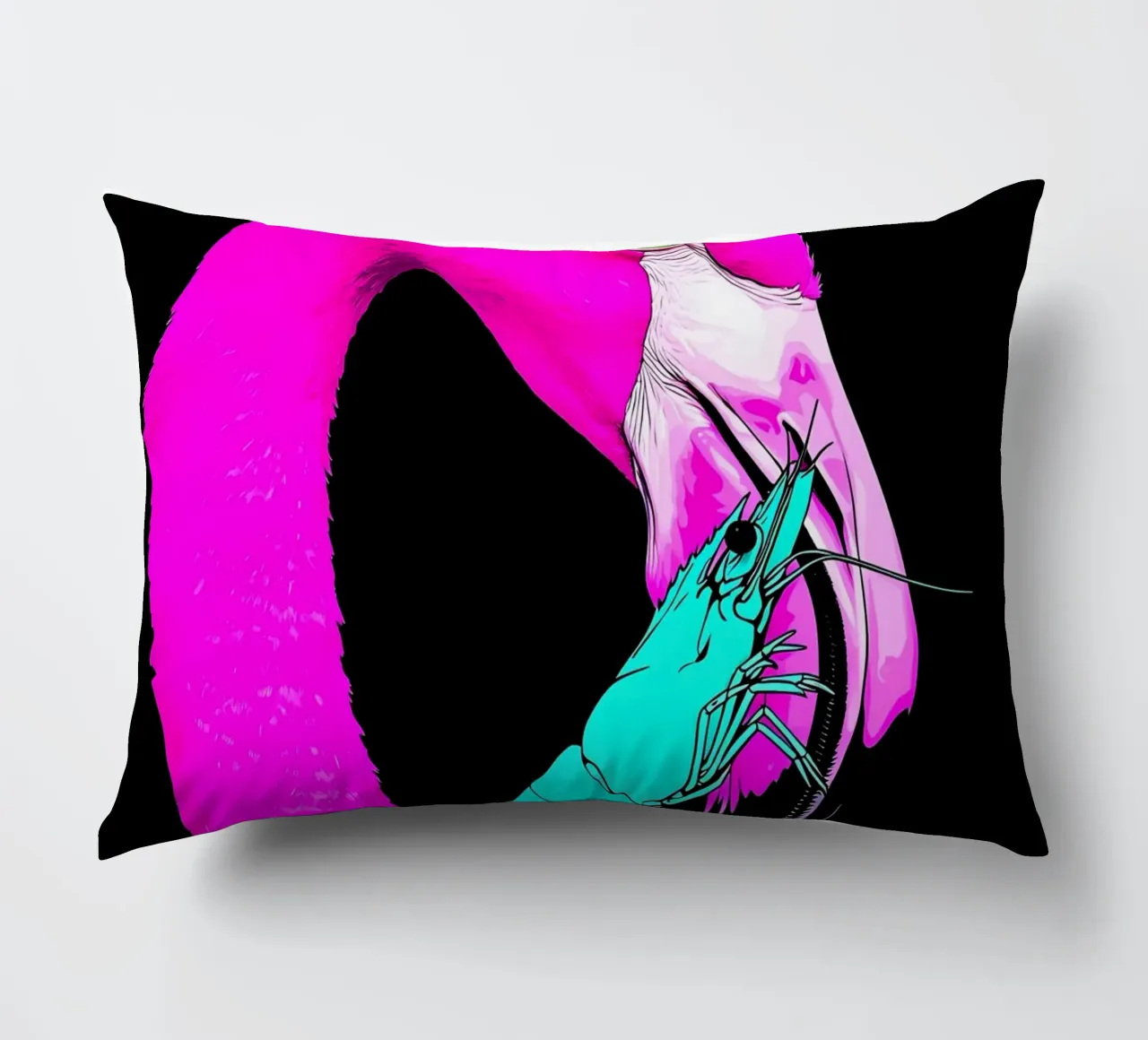 Fenicottero e gamberi - Pop Art cuscino da ColorCrash Gallery