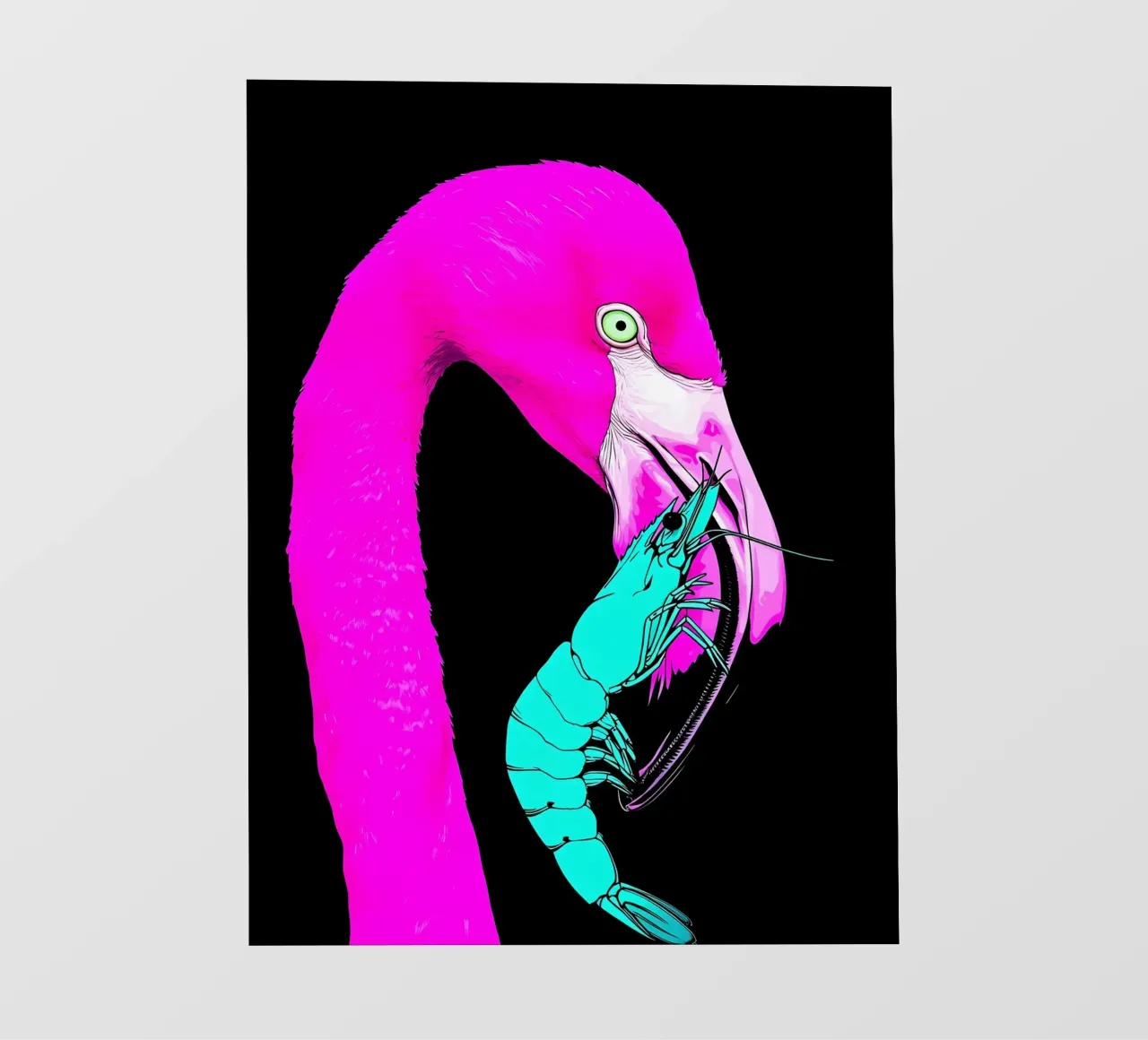 Fenicottero e gamberi - Pop Art telo in pvc da ColorCrash Gallery
