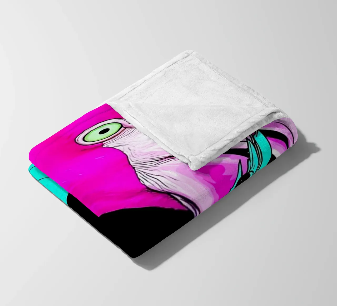 Fenicottero e gamberi - Pop Art coperta in pile da ColorCrash Gallery