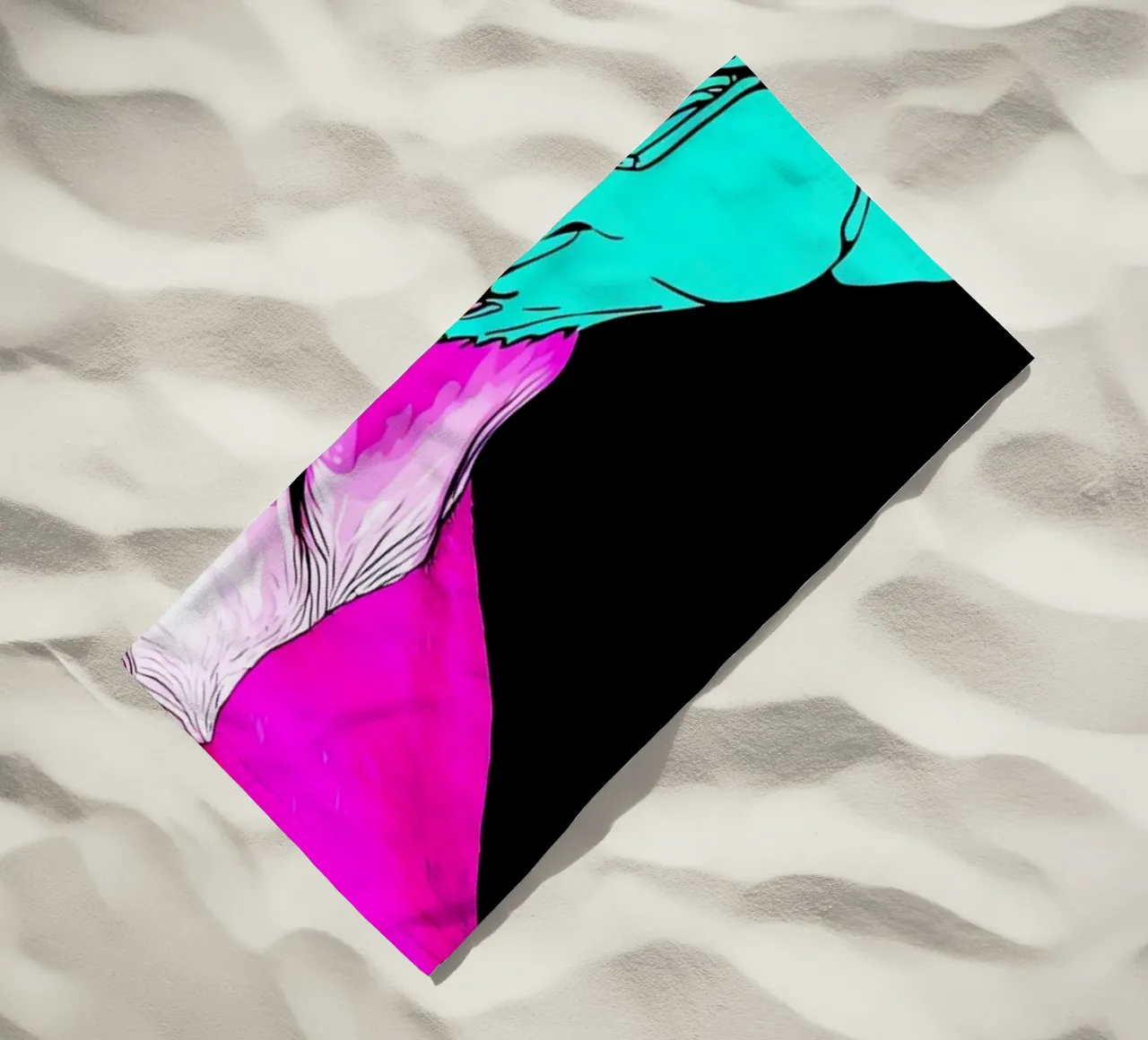 Fenicottero e gamberi - Pop Art telo mare da ColorCrash Gallery