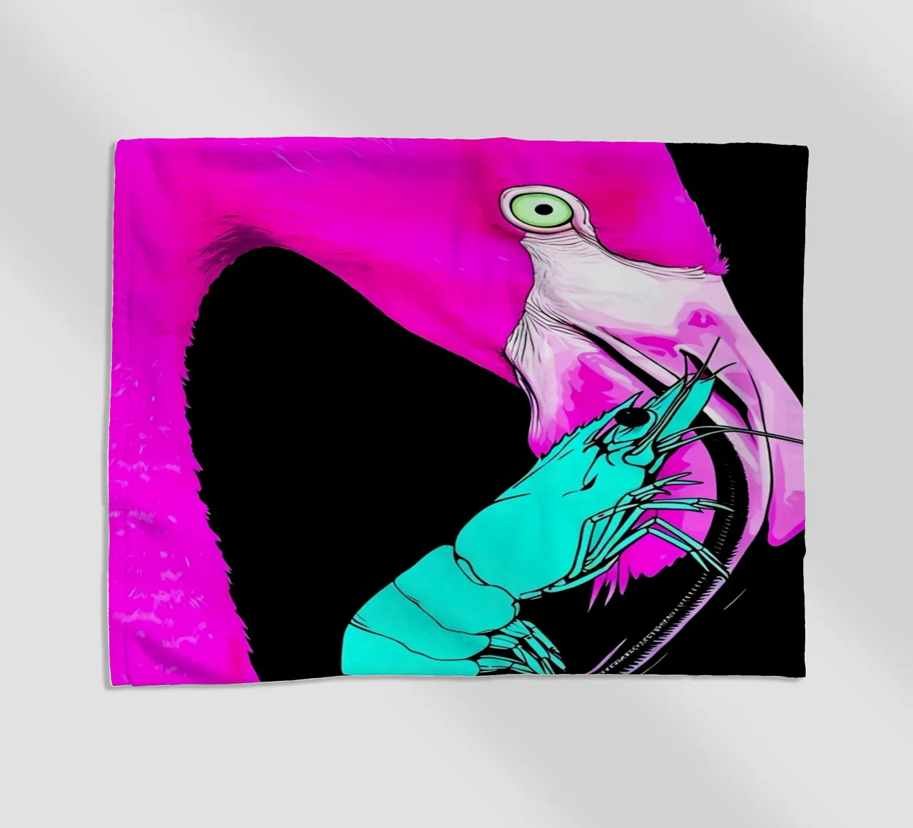 Fenicottero e gamberi - Pop Art telo mare da ColorCrash Gallery