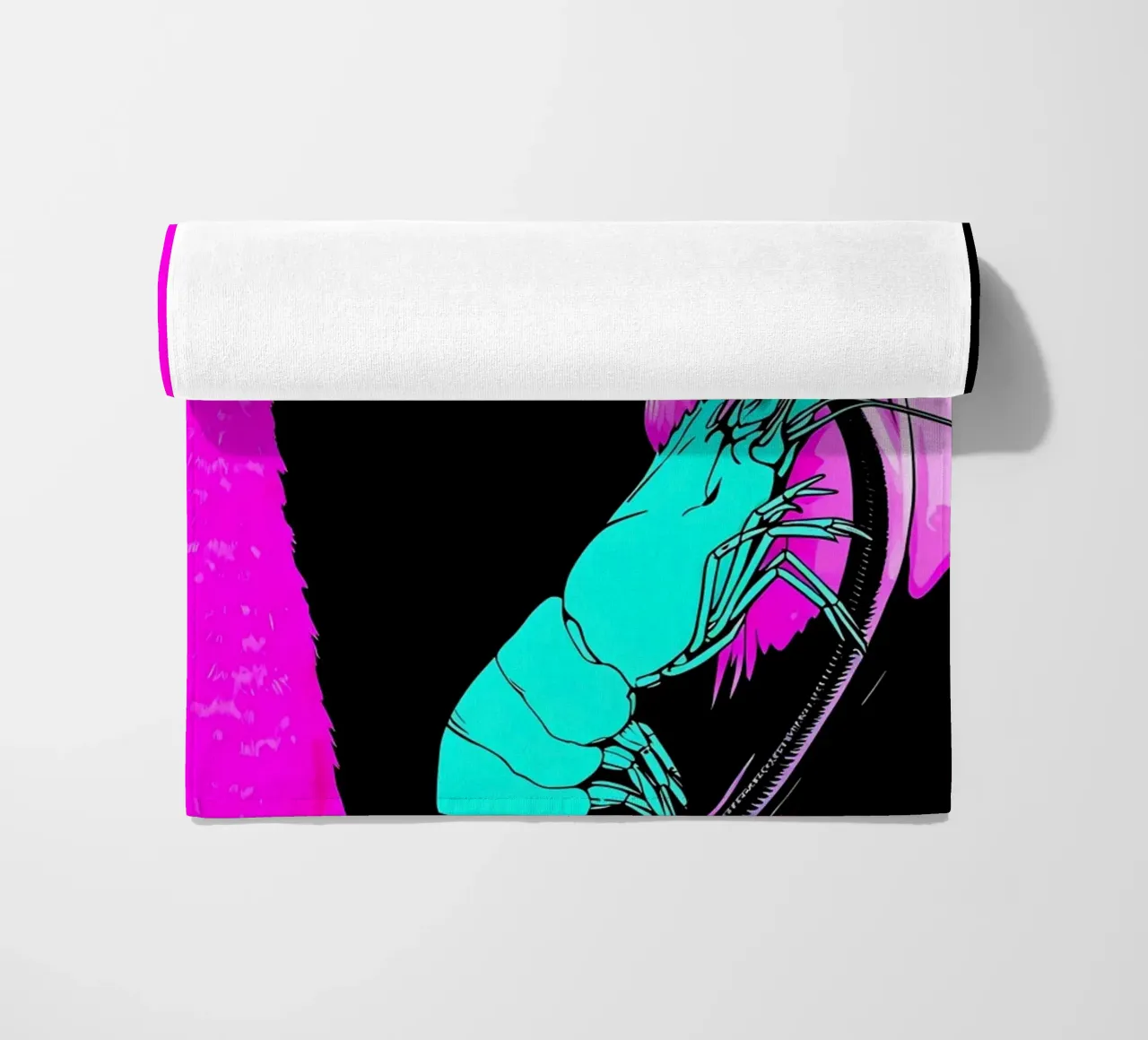 Fenicottero e gamberi - Pop Art telo mare da ColorCrash Gallery