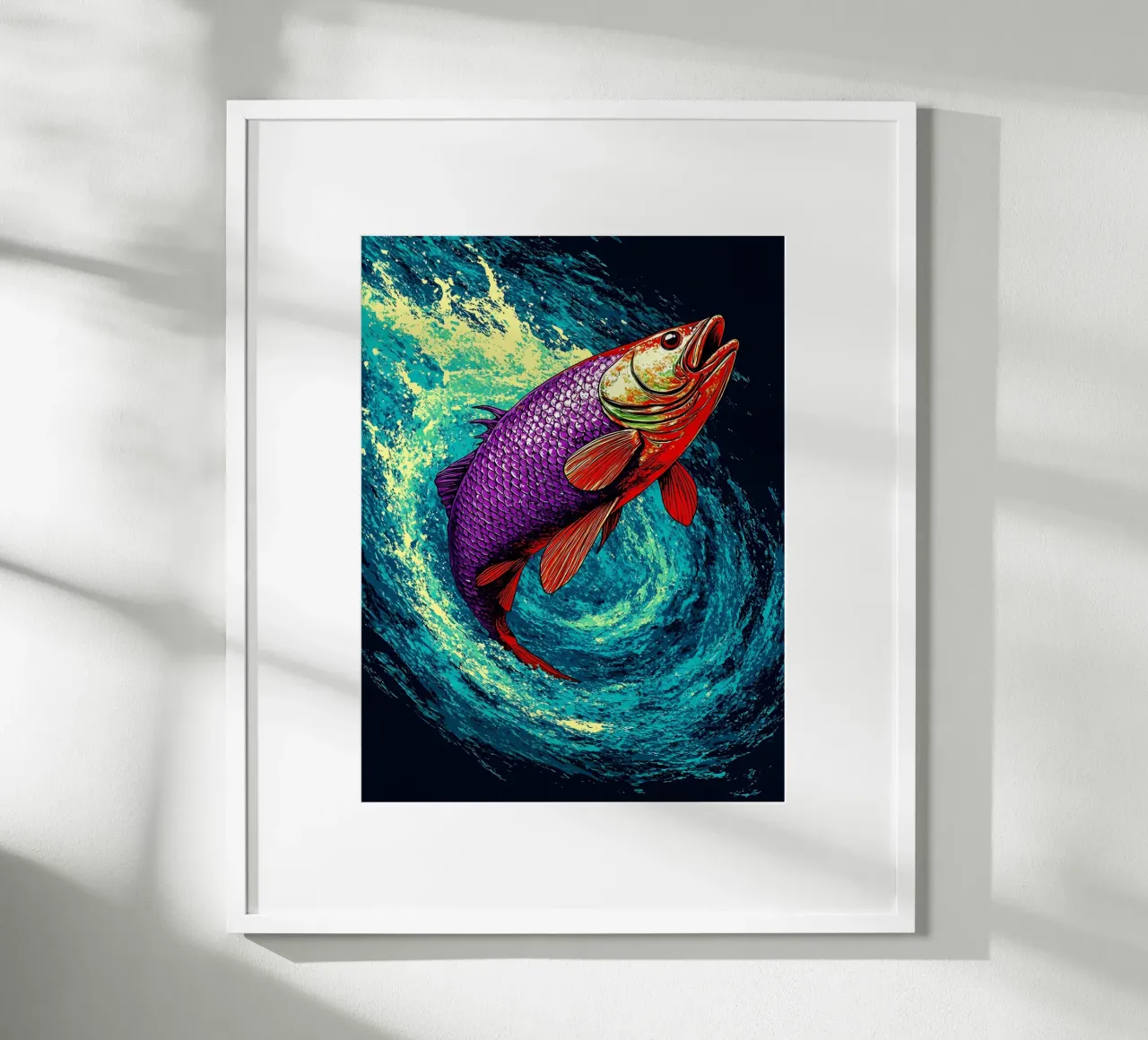 Poisson dans l'eau - Vague - Pop Art poster de ColorCrash Gallery