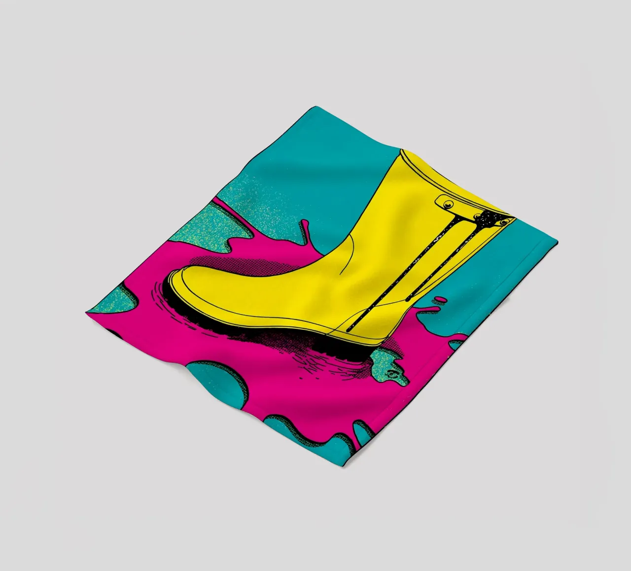 Stivale da pioggia - Pop Art coperta in pile da ColorCrash Gallery
