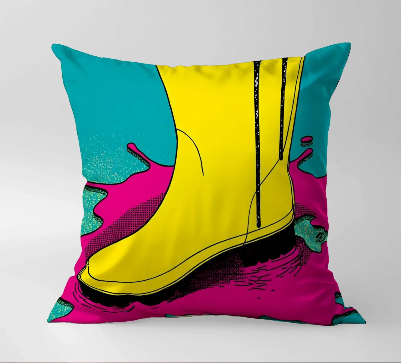 Stivale da pioggia - Pop Art cuscino da ColorCrash Gallery