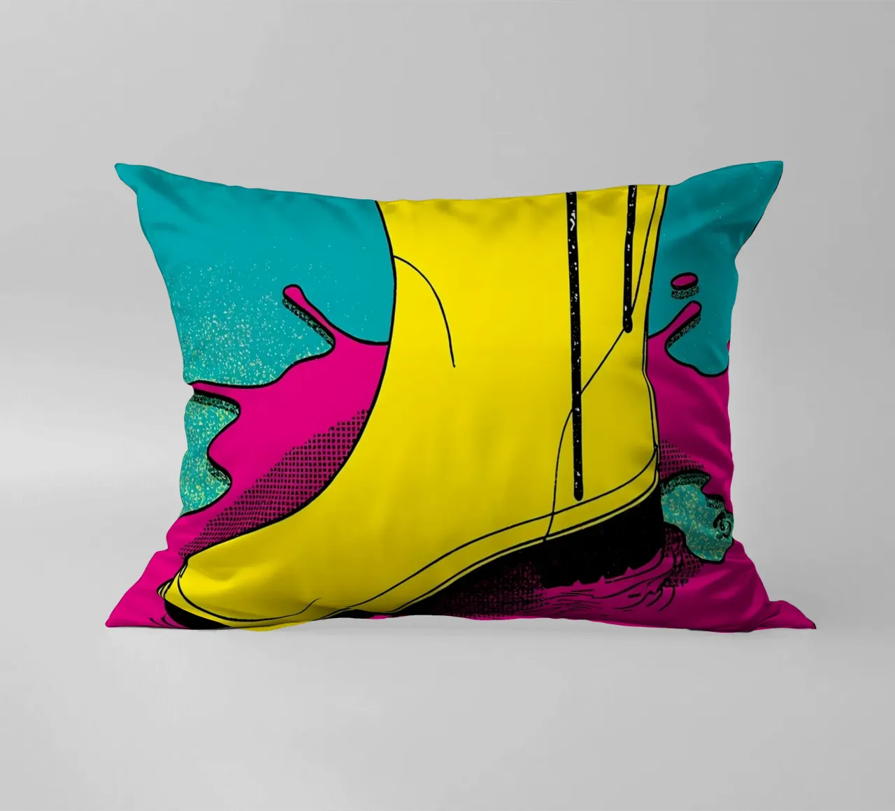Stivale da pioggia - Pop Art cuscino da ColorCrash Gallery
