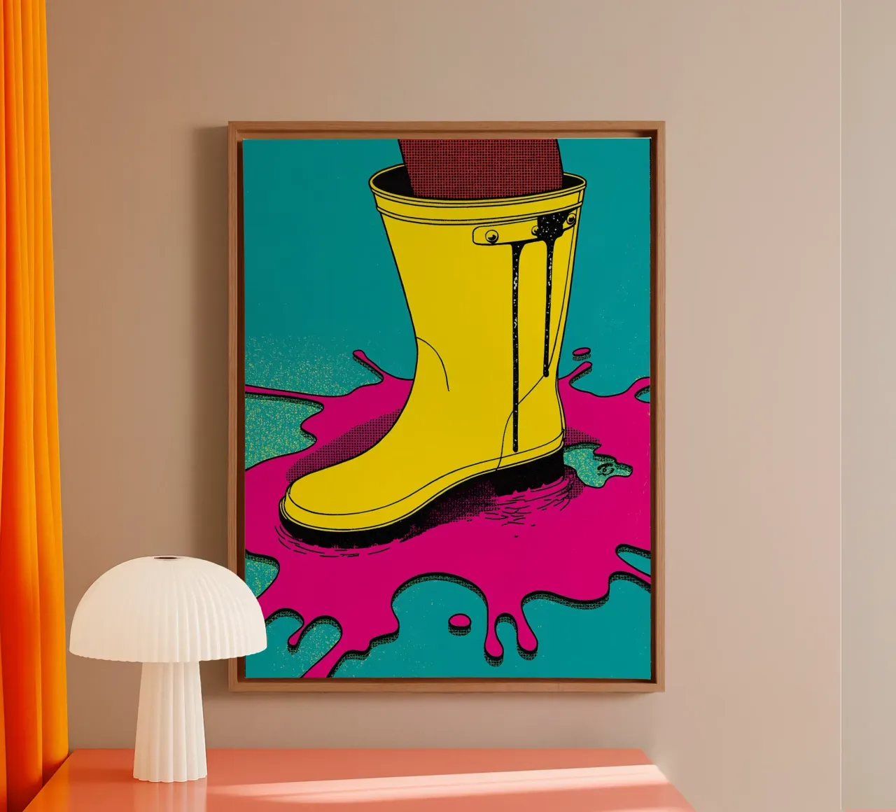 Rain Boot - Pop Art canvas with Floater frame by ColorCrash Gallery