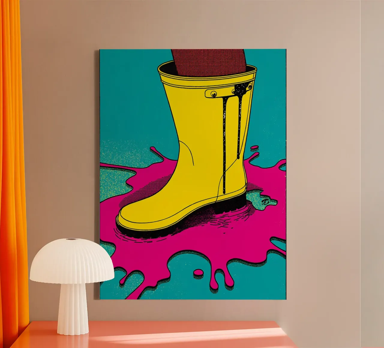 Rain Boot - Pop Art canvas with Floater frame by ColorCrash Gallery
