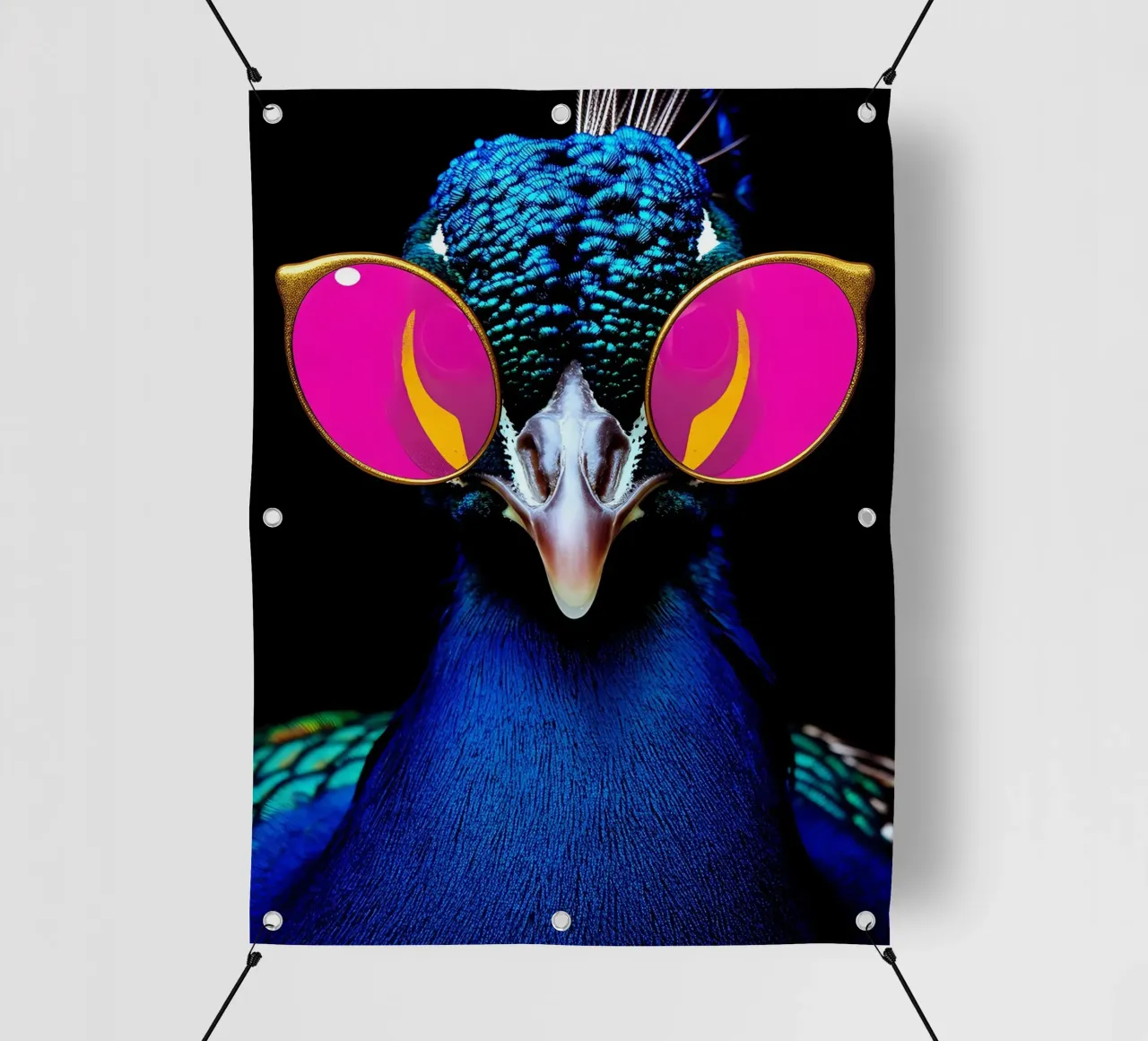 Pavone con occhiali da sole - Pop Art telo in pvc da ColorCrash Gallery
