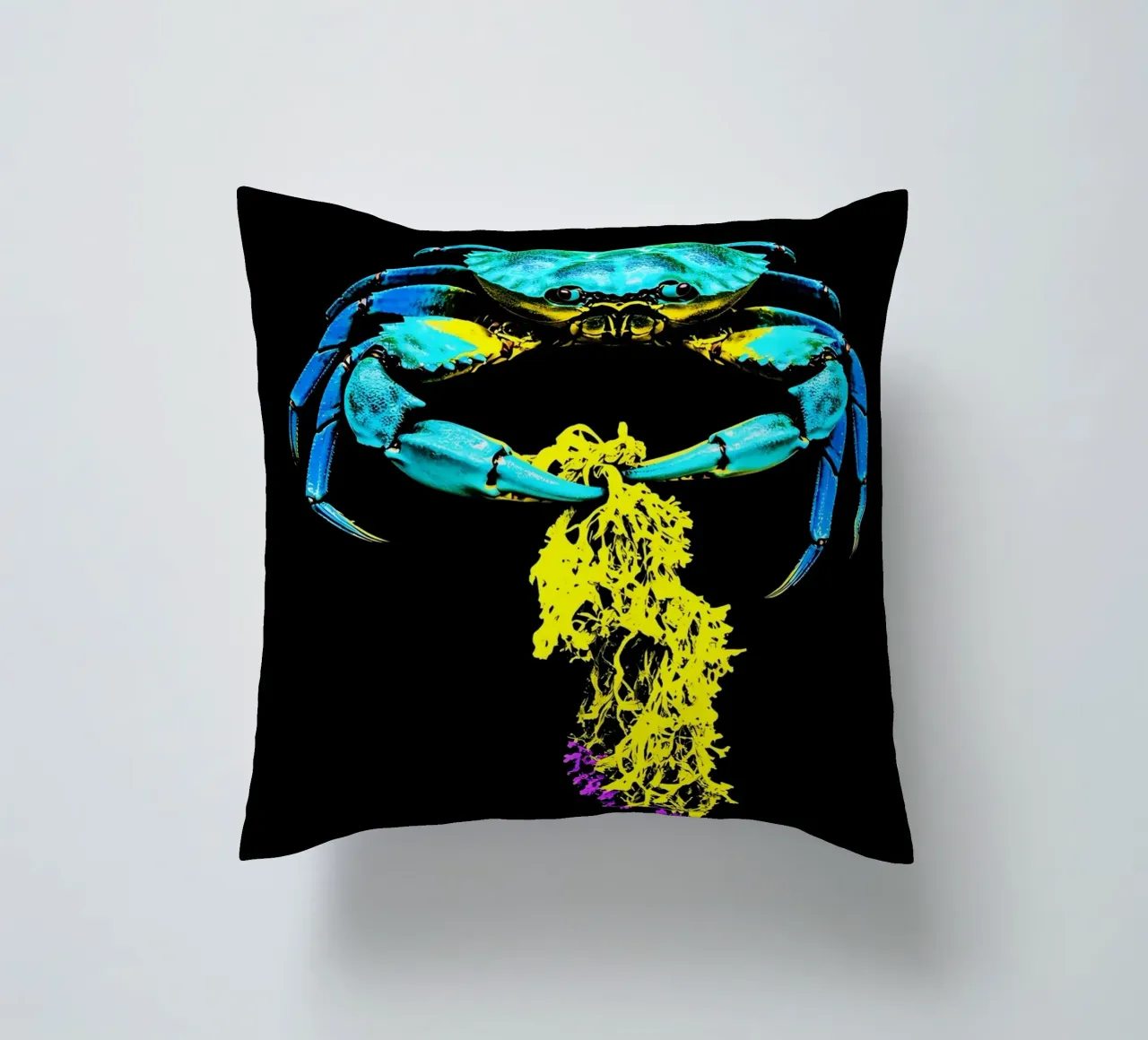 Granchio con alghe - Pop Art cuscino da ColorCrash Gallery