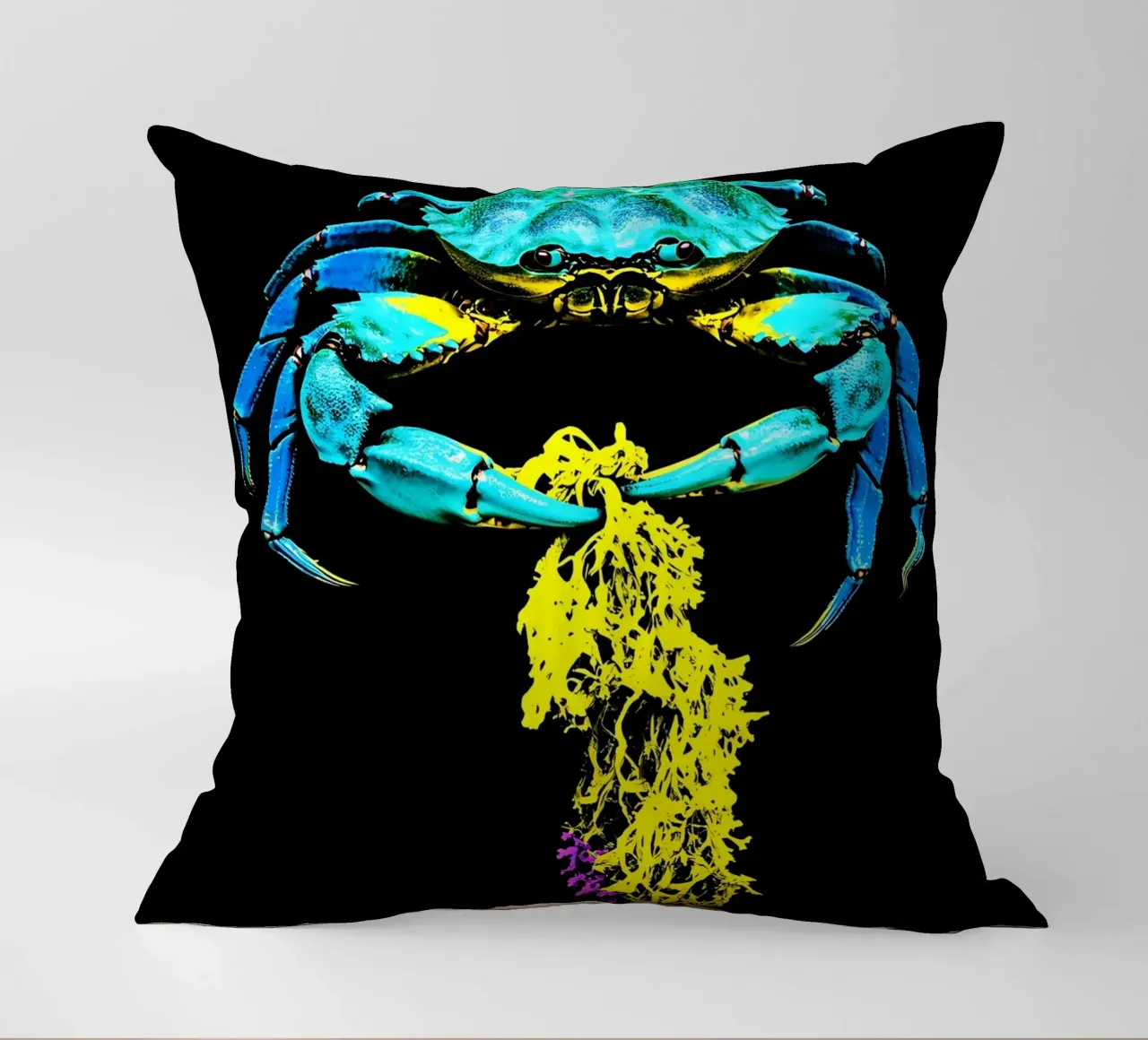 Granchio con alghe - Pop Art cuscino da ColorCrash Gallery