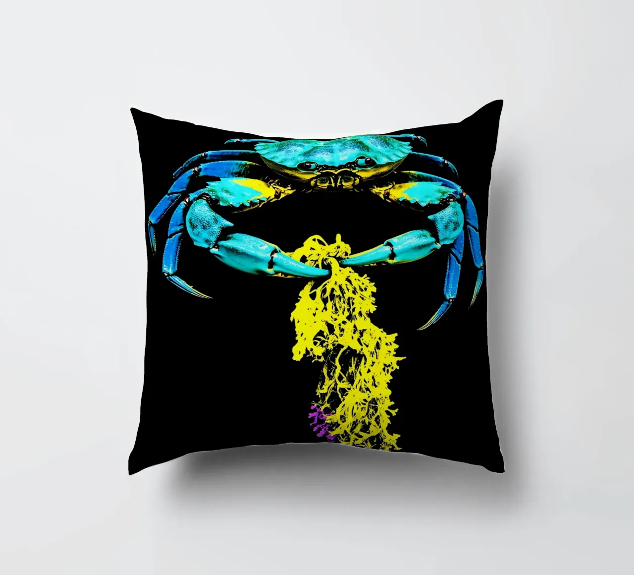 Granchio con alghe - Pop Art cuscino da ColorCrash Gallery