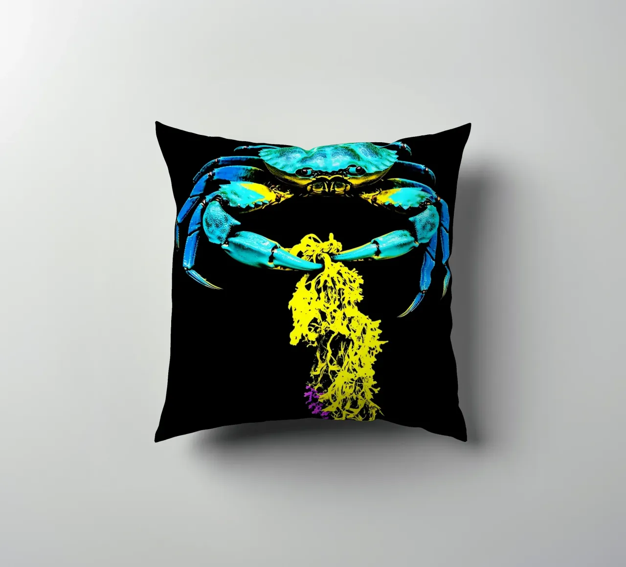 Granchio con alghe - Pop Art cuscino da ColorCrash Gallery