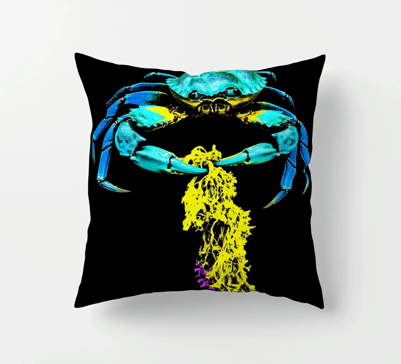 Granchio con alghe - Pop Art cuscino da ColorCrash Gallery