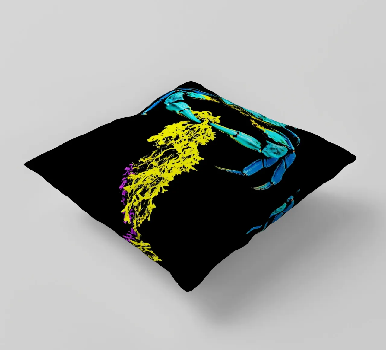 Granchio con alghe - Pop Art cuscino da ColorCrash Gallery
