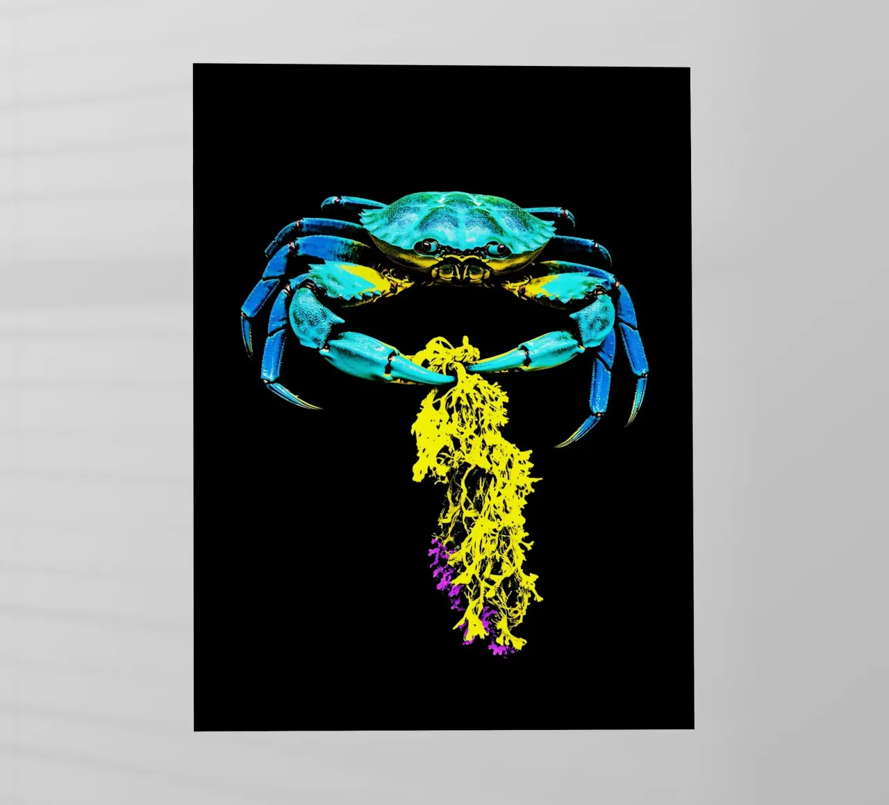 Granchio con alghe - Pop Art pellicola backlit da ColorCrash Gallery