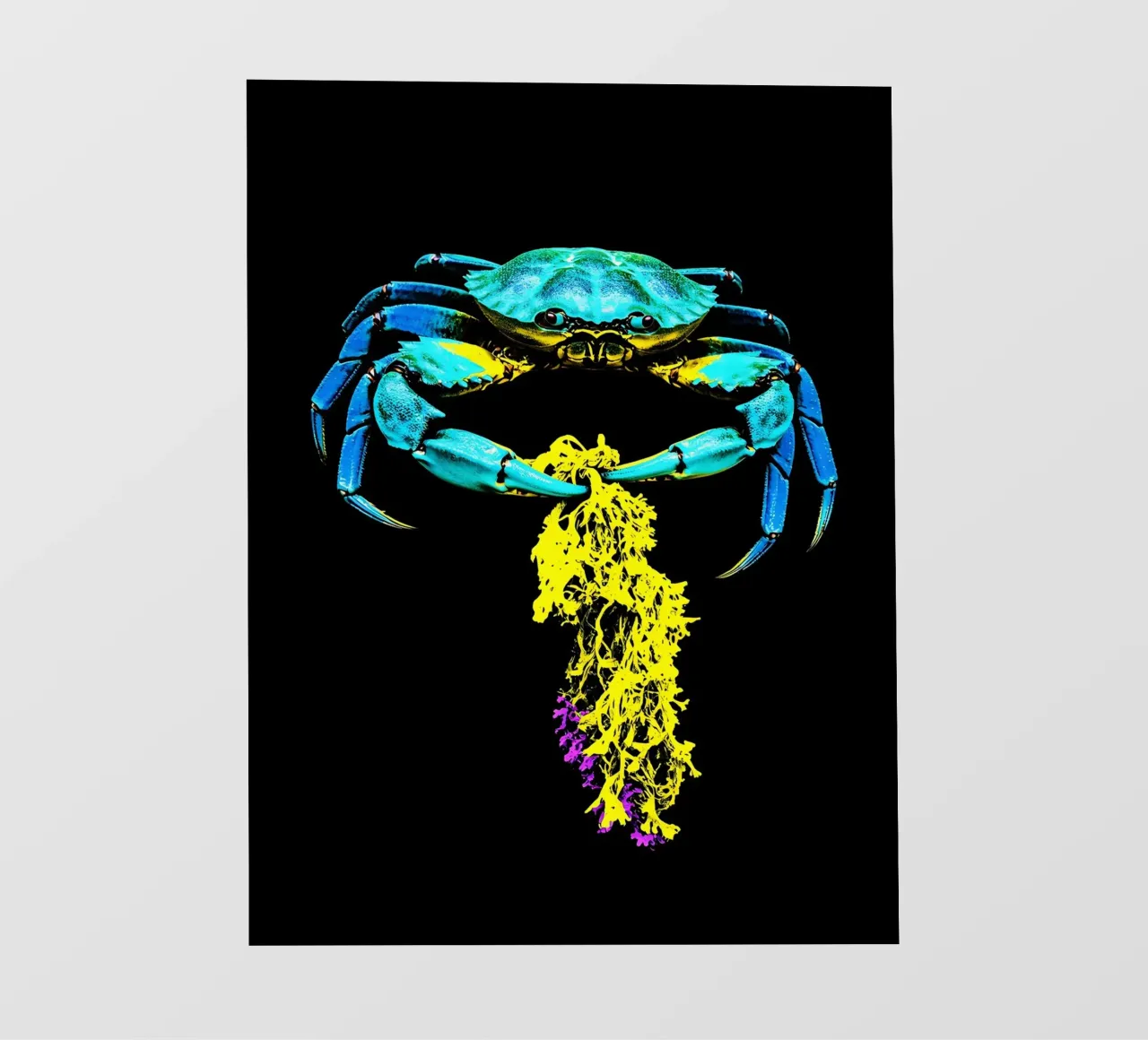 Granchio con alghe - Pop Art pellicola backlit da ColorCrash Gallery