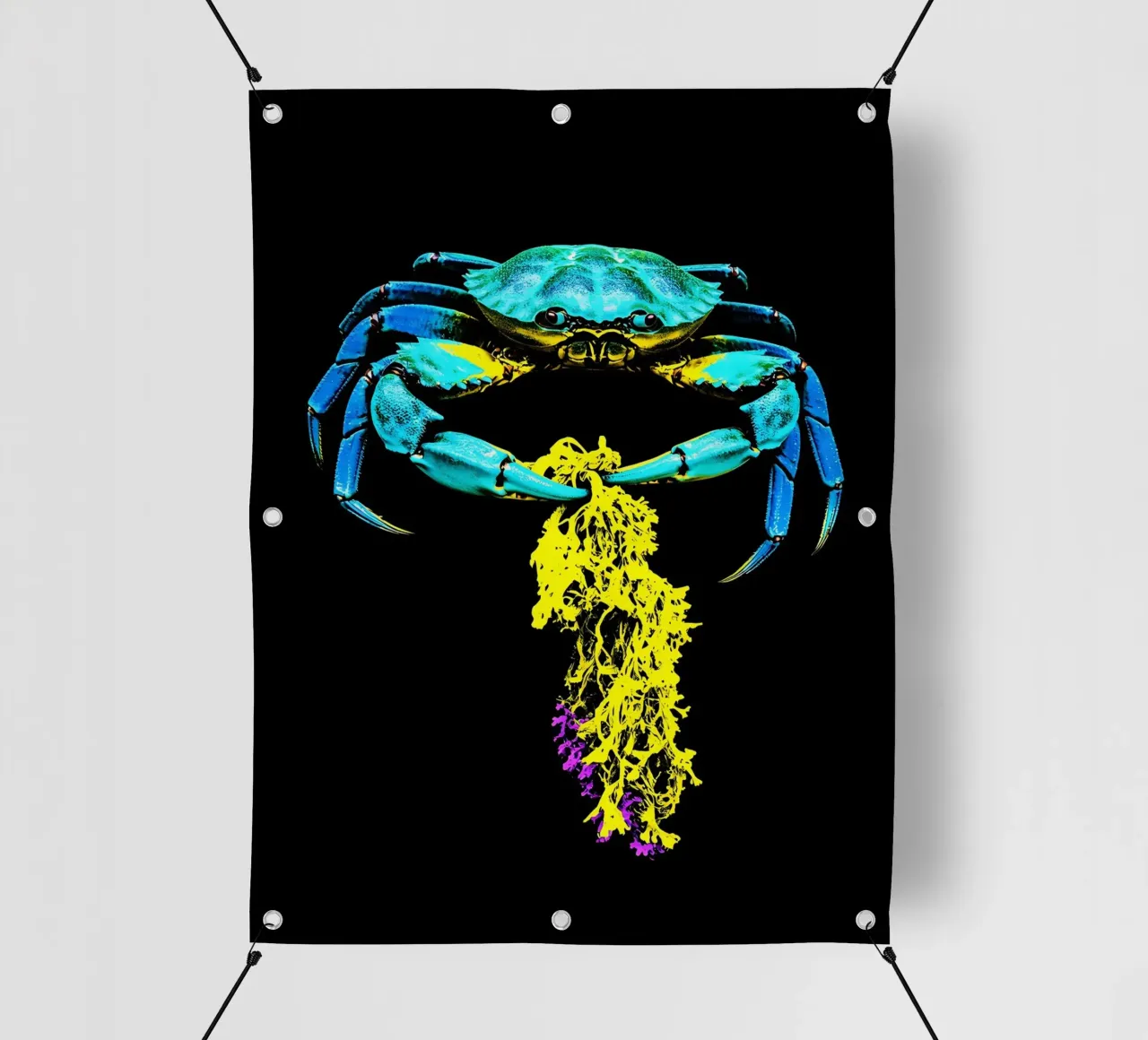 Granchio con alghe - Pop Art telo in pvc da ColorCrash Gallery