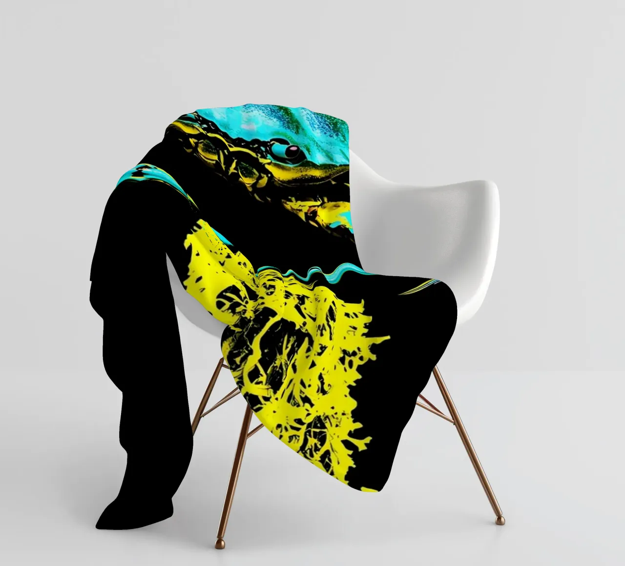 Granchio con alghe - Pop Art coperta in pile da ColorCrash Gallery