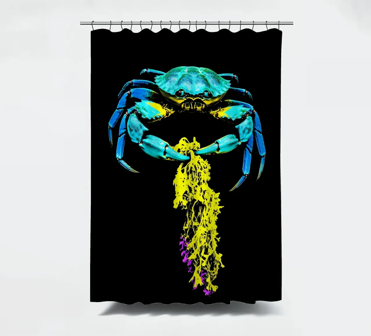 Granchio con alghe - Pop Art tenda da doccia da ColorCrash Gallery