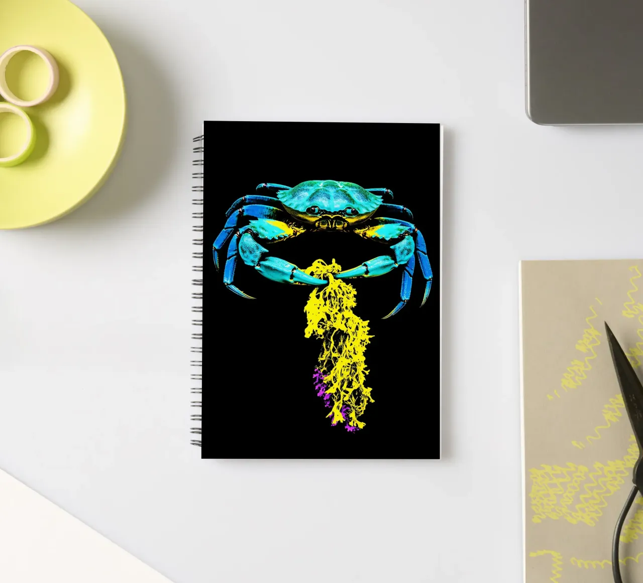 Granchio con alghe - Pop Art diario ad anelli da ColorCrash Gallery