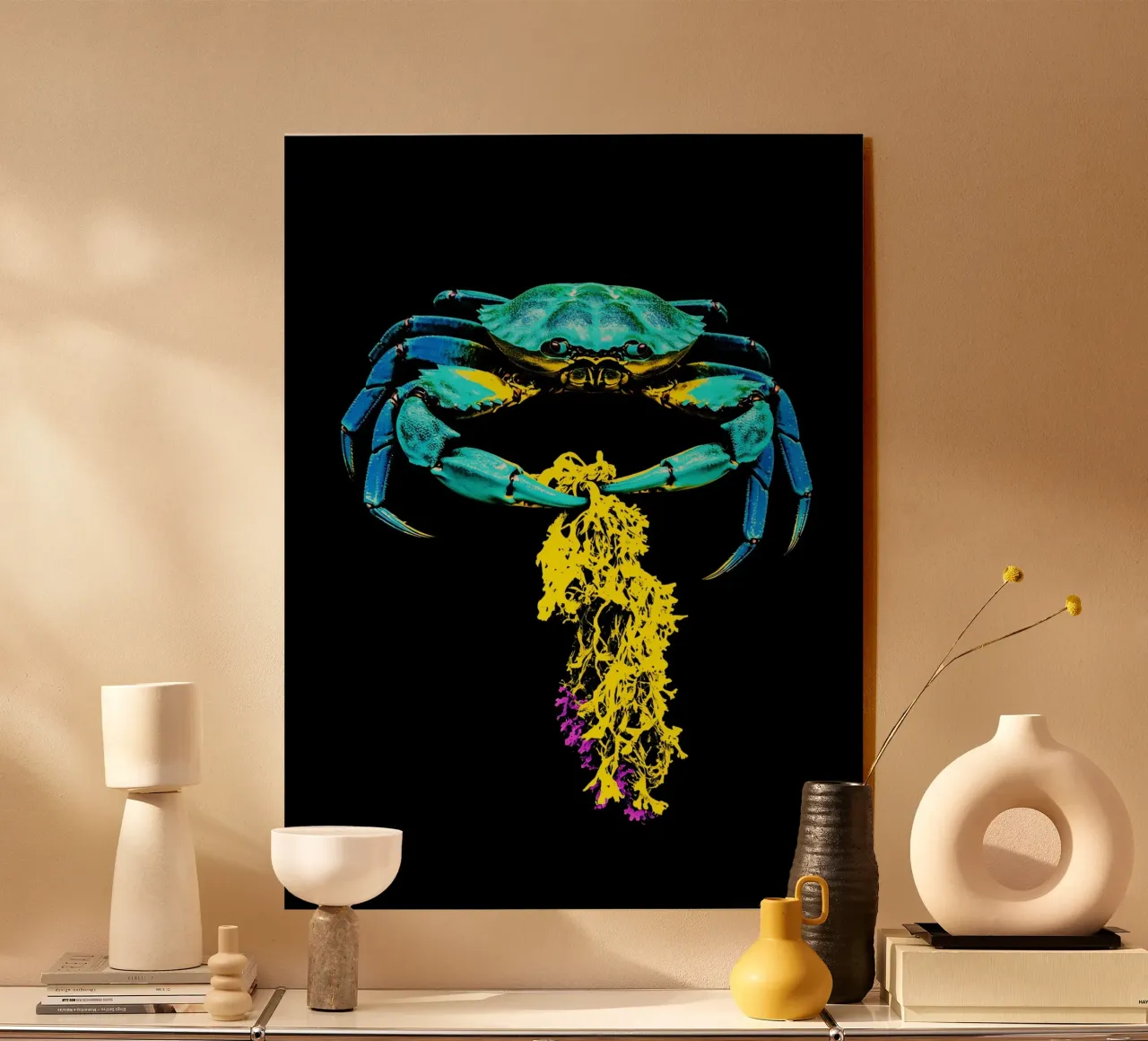 Granchio con alghe - Pop Art plexiglass da ColorCrash Gallery