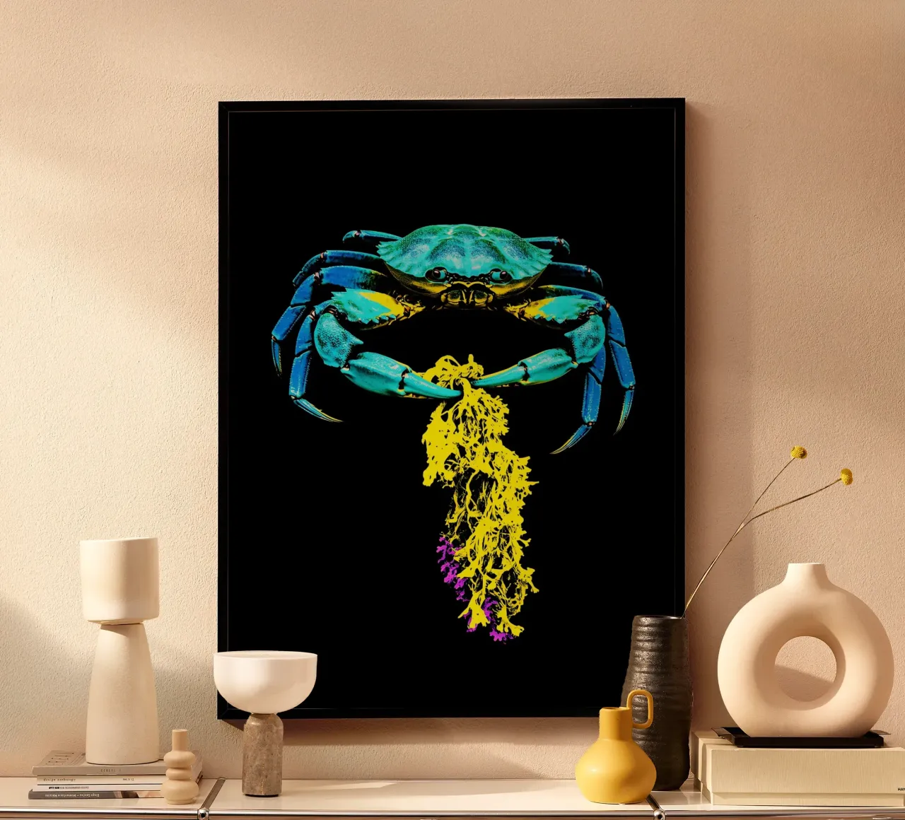 Granchio con alghe - Pop Art carta hahnemühle da ColorCrash Gallery