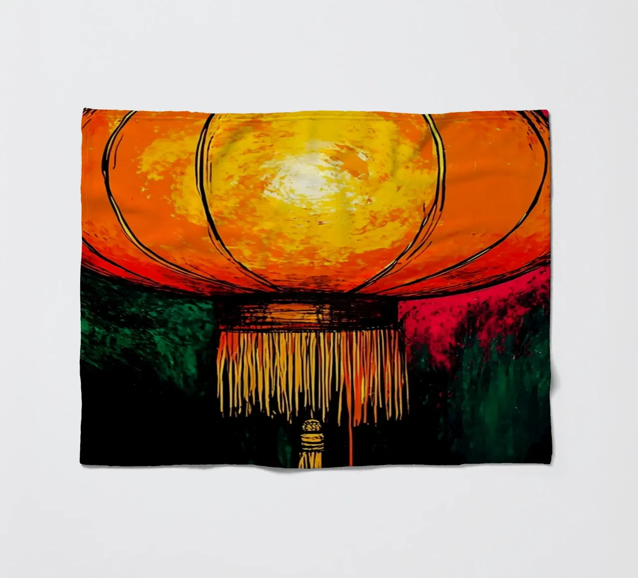 Lantern - Pop Art fleece blanket by ColorCrash Gallery