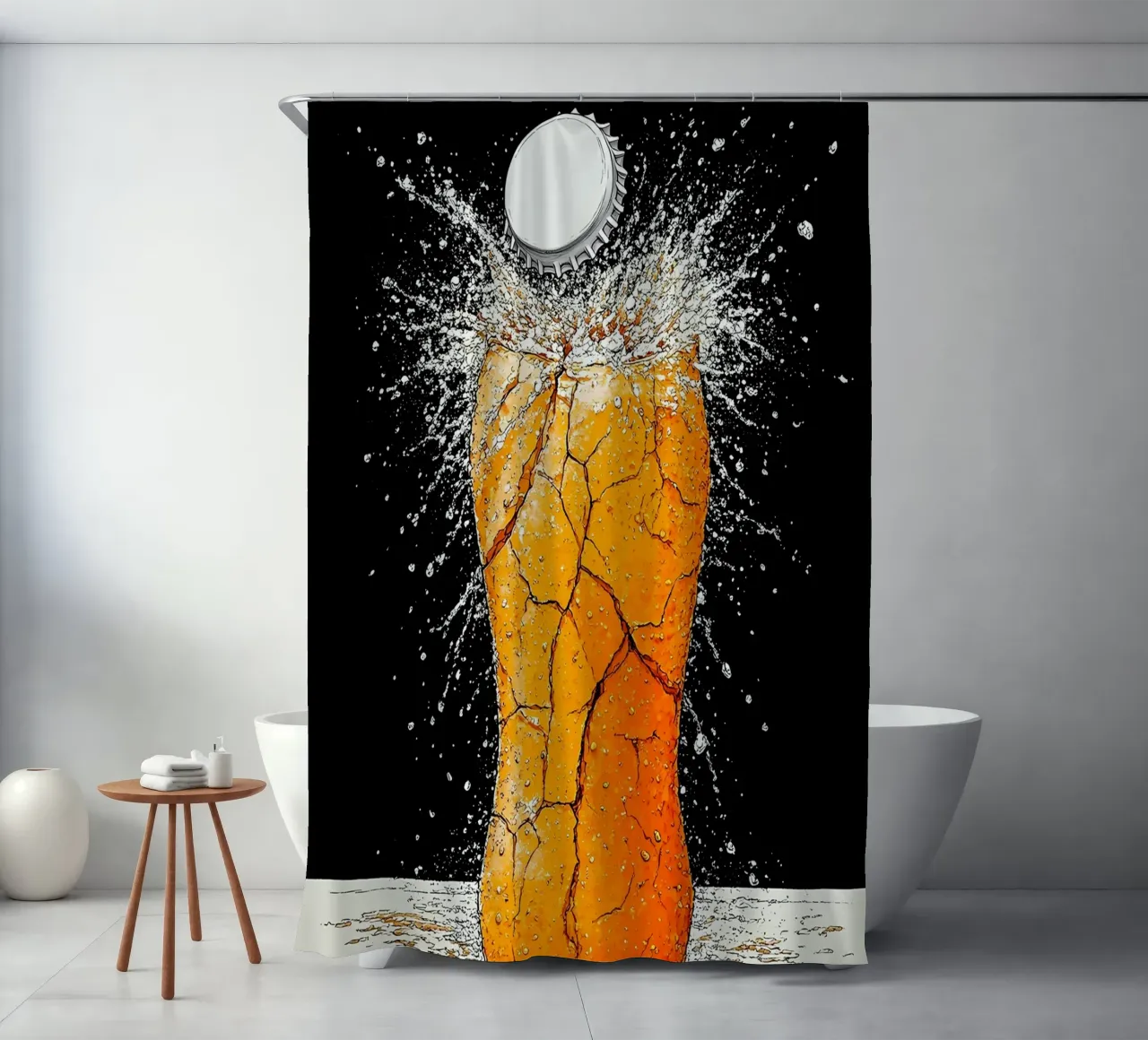 Glass Bottle Shattering - Pop Art shower curtain by ColorCrash Gallery