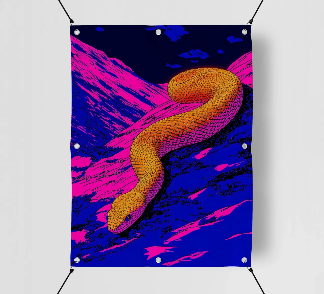 Serpente sulla montagna - Pop Art telo in pvc da ColorCrash Gallery