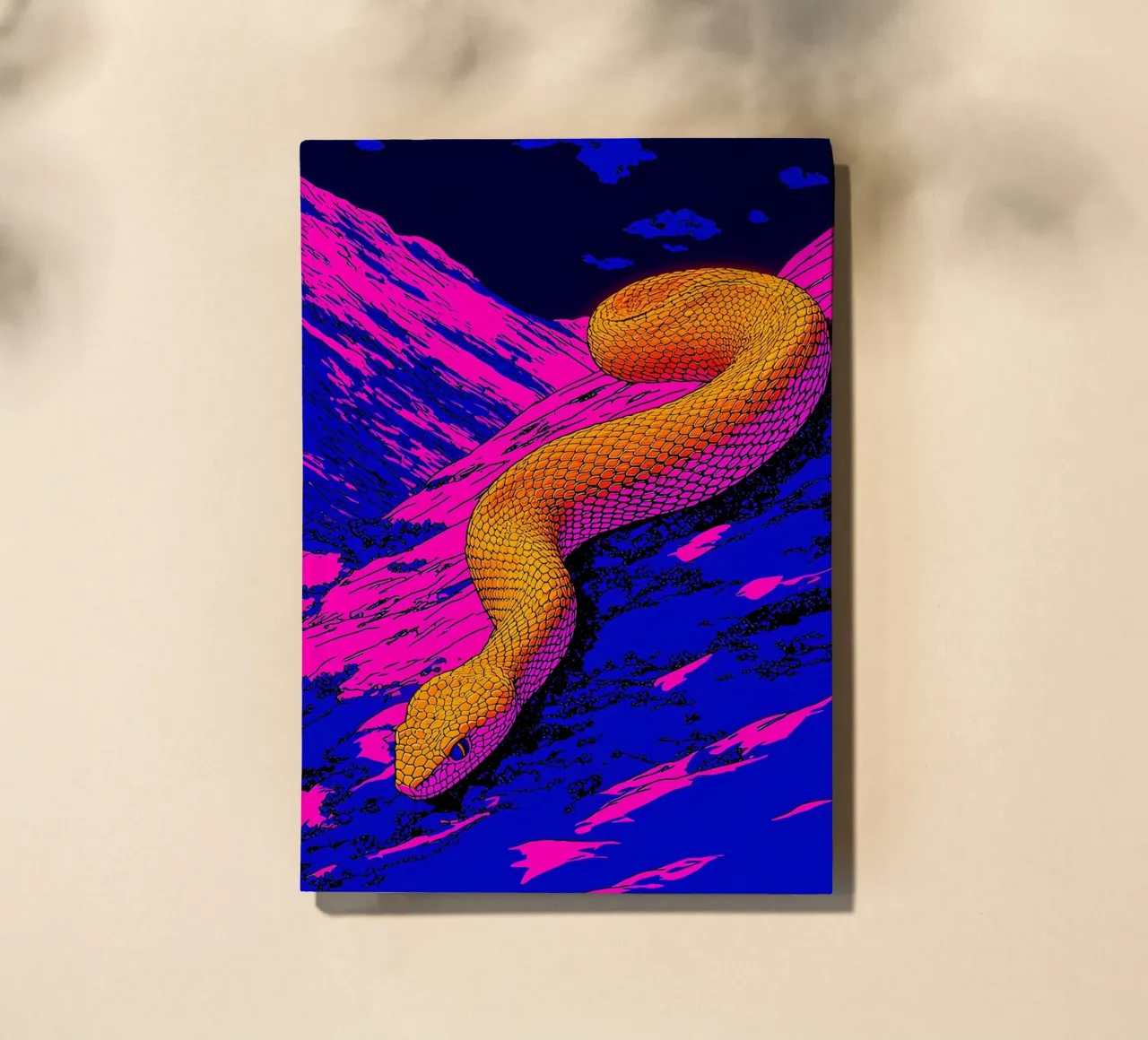 Snake On Mountain - Pop Art notebook by ColorCrash Gallery