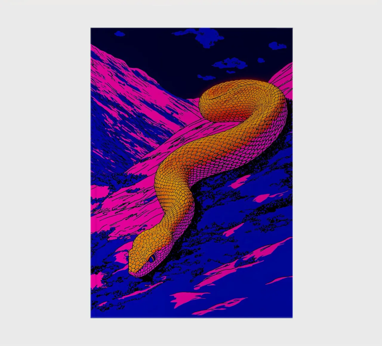 Snake On Mountain - Pop Art notebook by ColorCrash Gallery