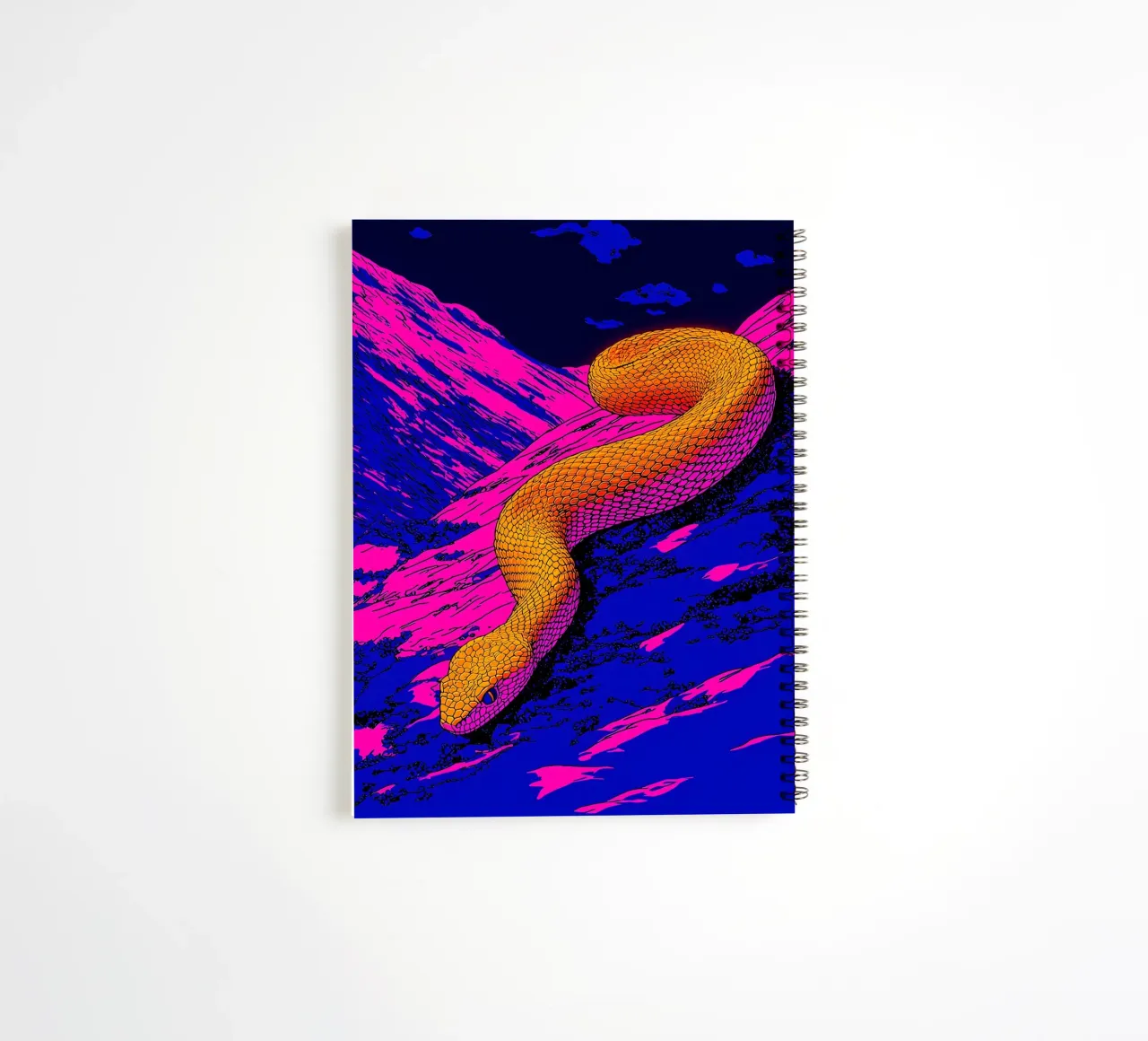 Snake On Mountain - Pop Art spiral notebook by ColorCrash Gallery