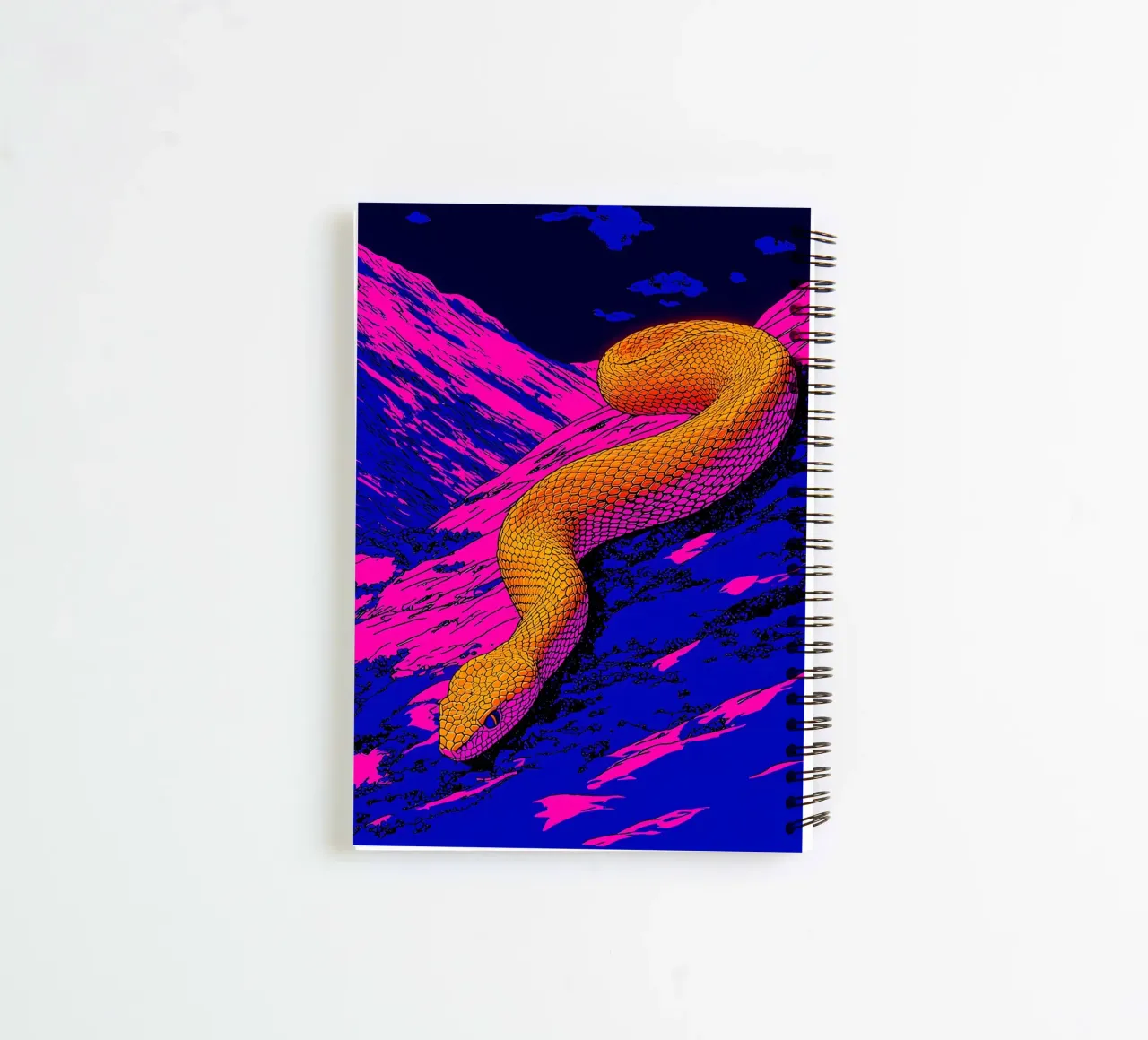 Snake On Mountain - Pop Art spiral notebook by ColorCrash Gallery