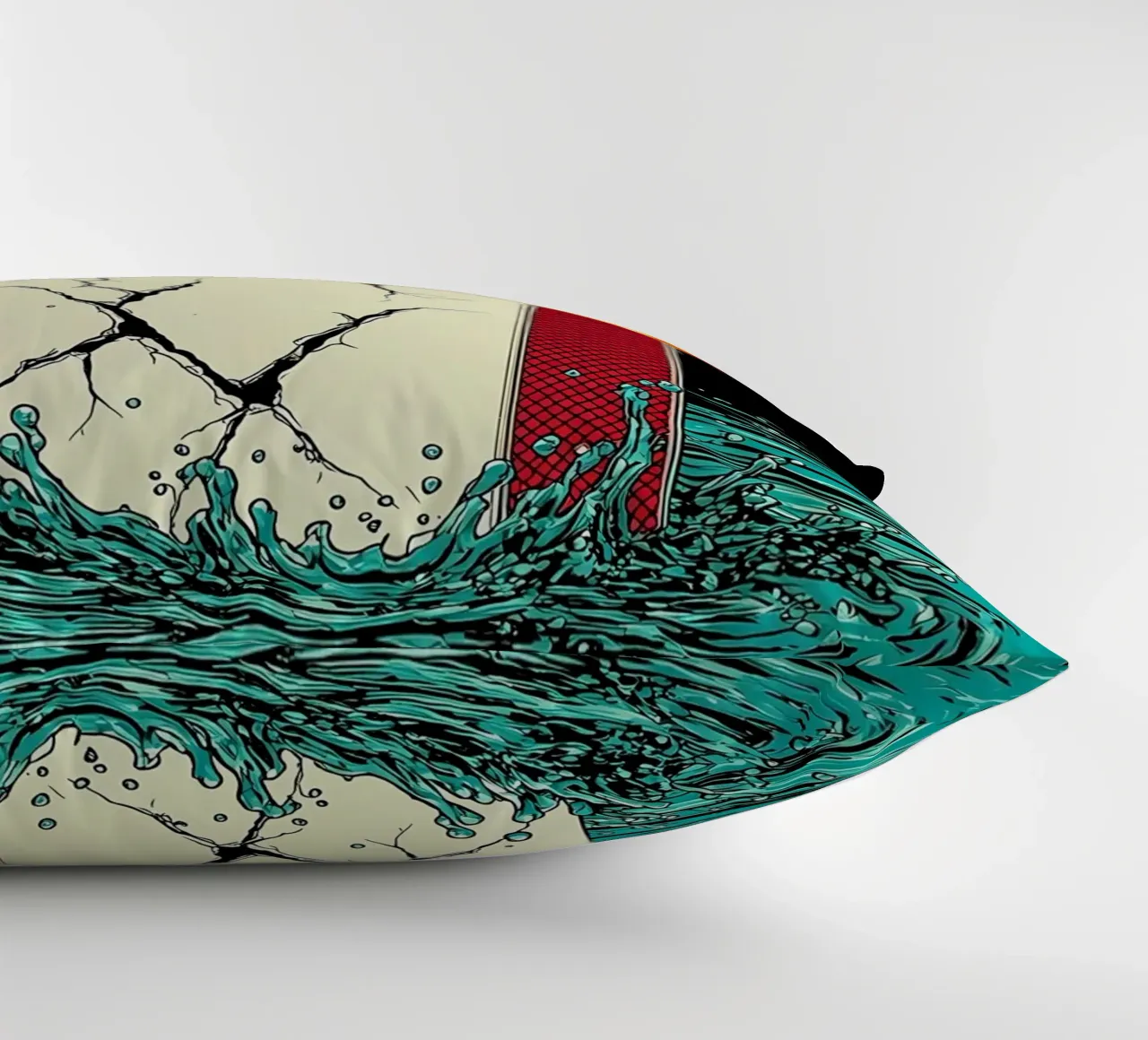 Scatola di sigarette in fiamme - Pop Art cuscino da ColorCrash Gallery