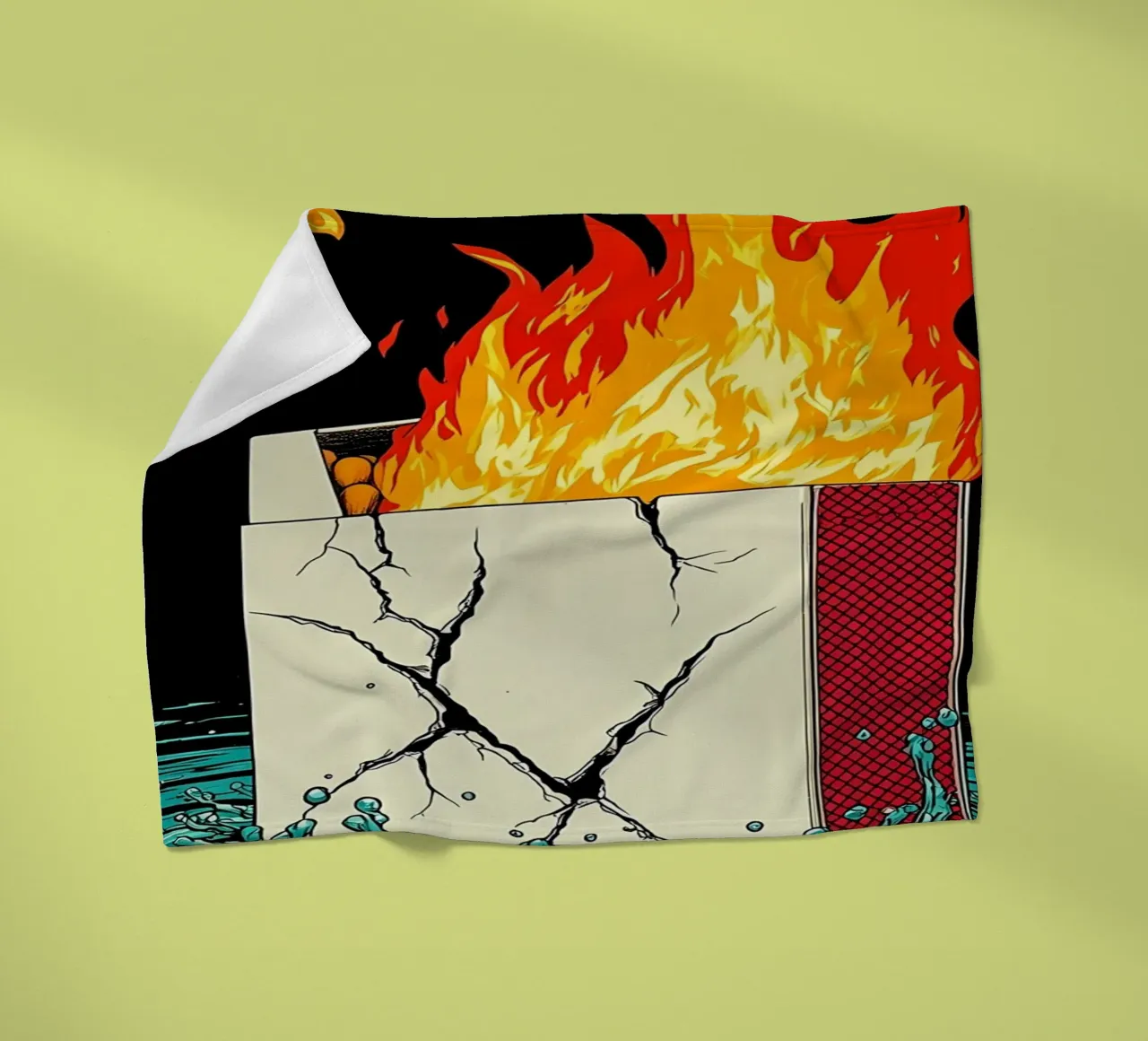 Scatola di sigarette in fiamme - Pop Art coperta in pile da ColorCrash Gallery