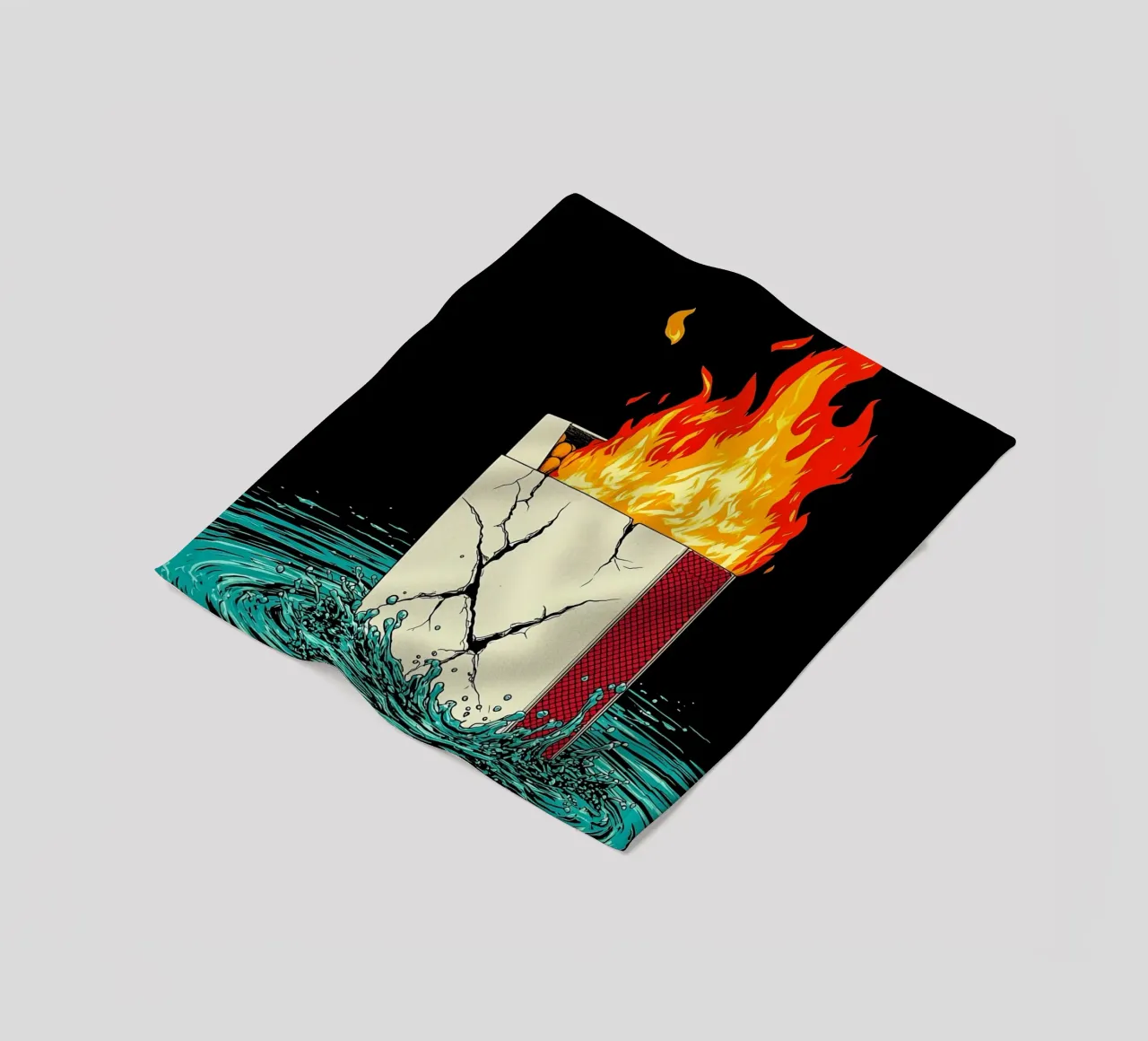 Scatola di sigarette in fiamme - Pop Art coperta in pile da ColorCrash Gallery