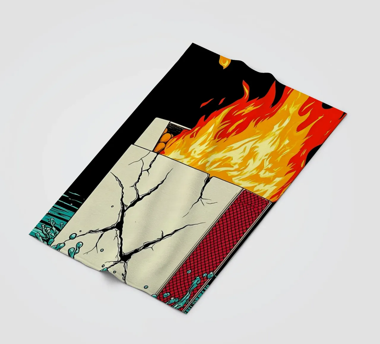 Scatola di sigarette in fiamme - Pop Art coperta in pile da ColorCrash Gallery